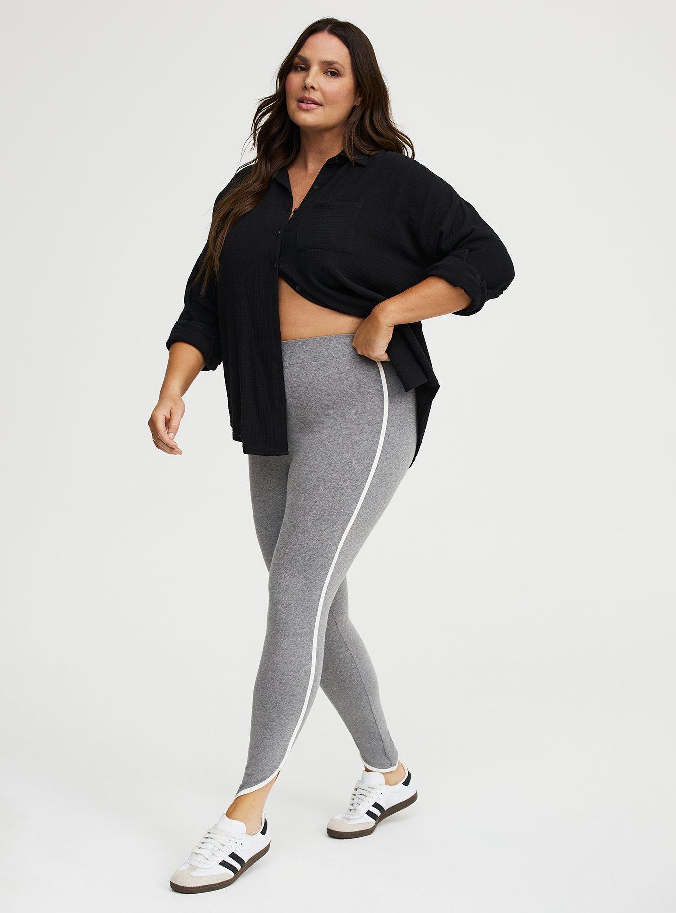 Full-Length Dolphin Hem Legging, MEDIUM HEATHER GRAY, hi-res