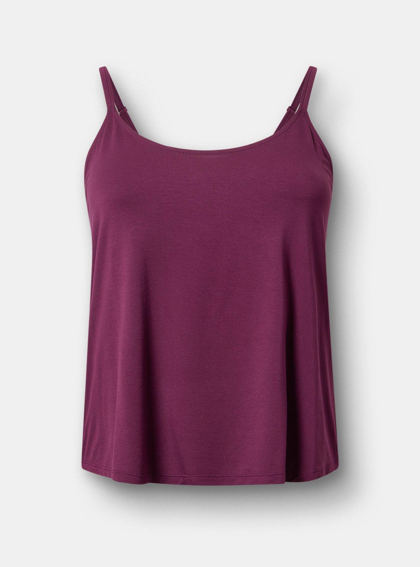 Slinky Jersey Sleep Tank, POTENT PURPLE, flat