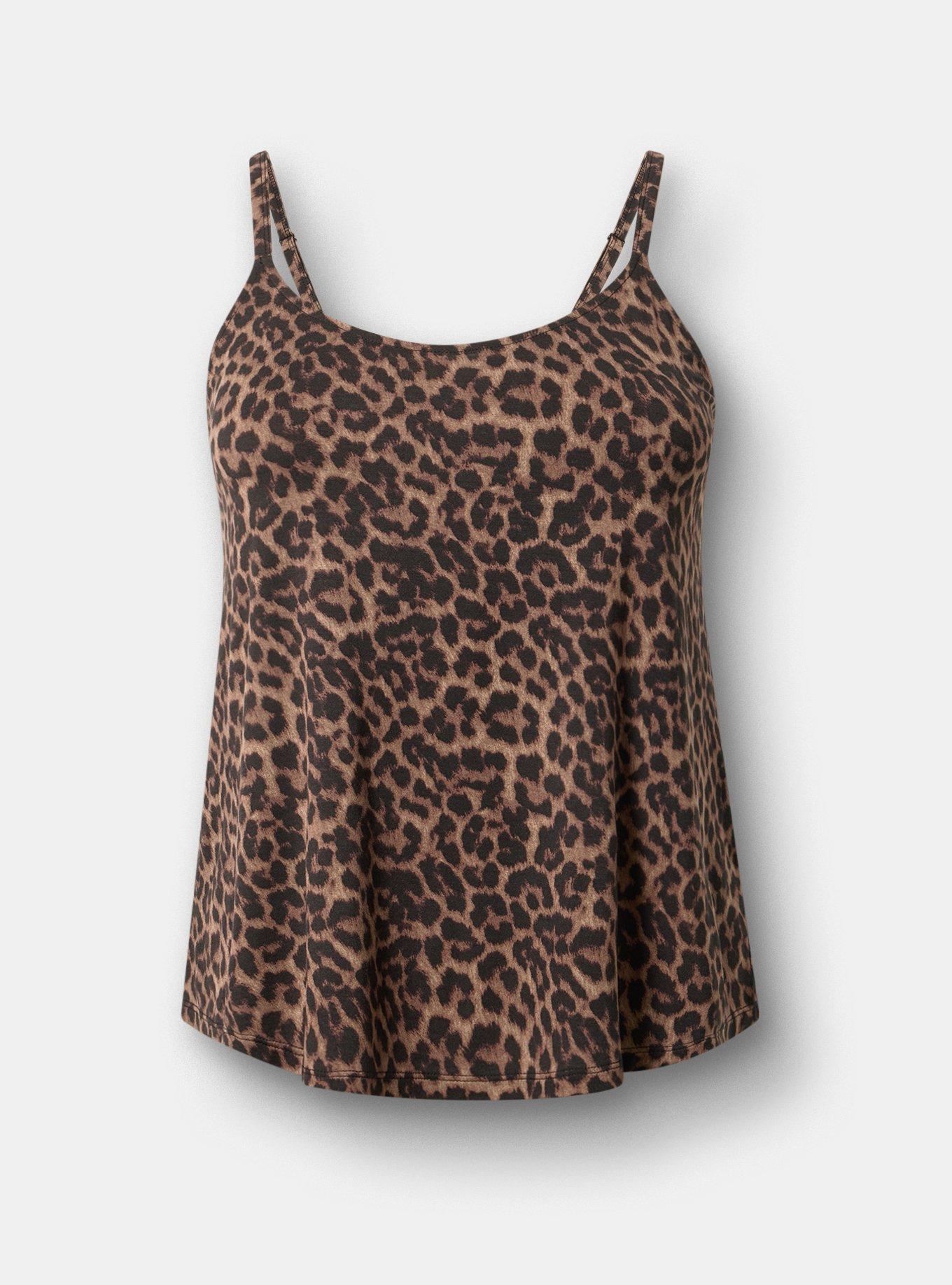 Slinky Jersey Sleep Tank, ON THE PROWL LEOPARD BROWN, hi-res