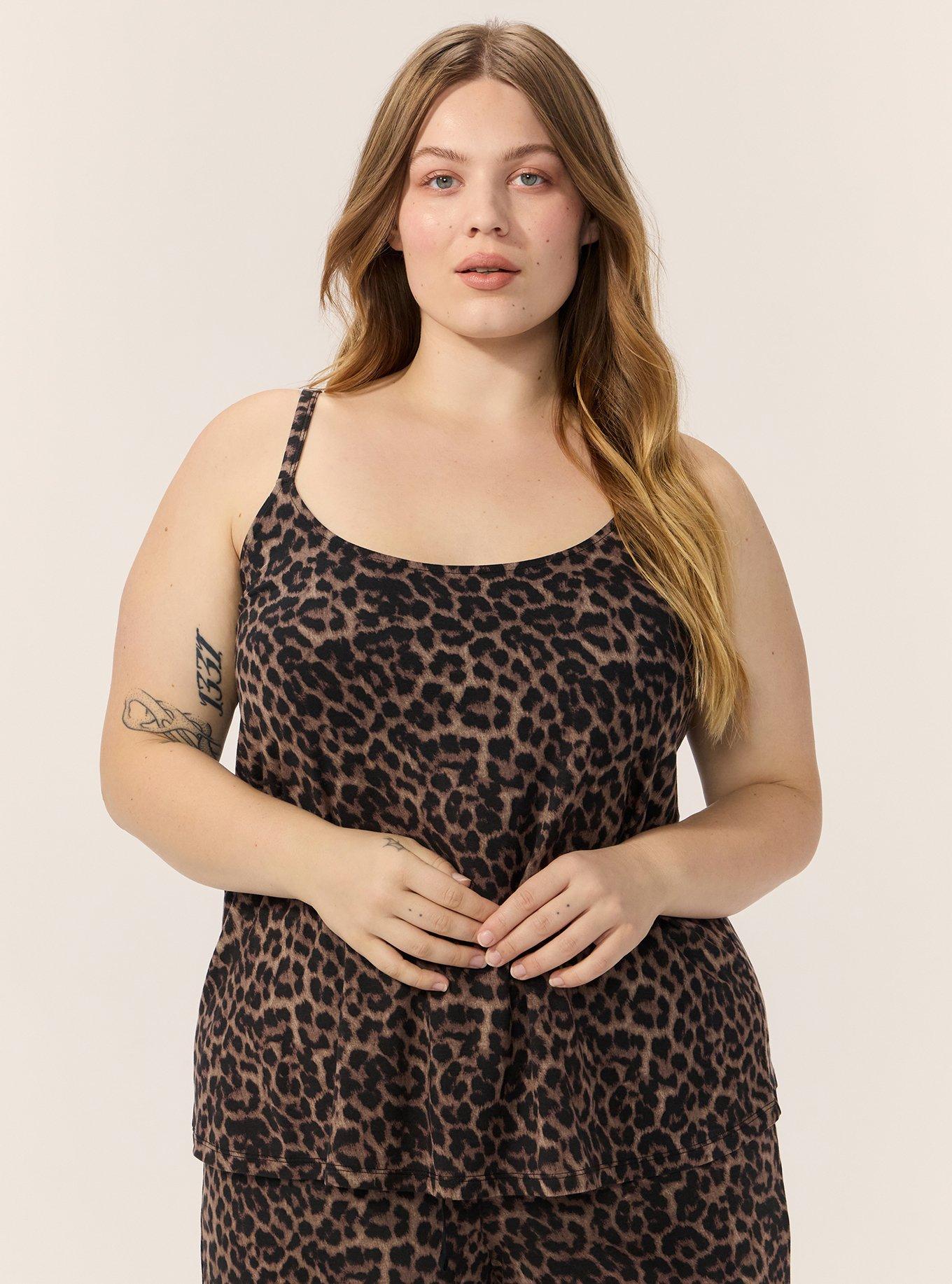 Slinky Jersey Sleep Tank, ON THE PROWL LEOPARD BROWN, hi-res