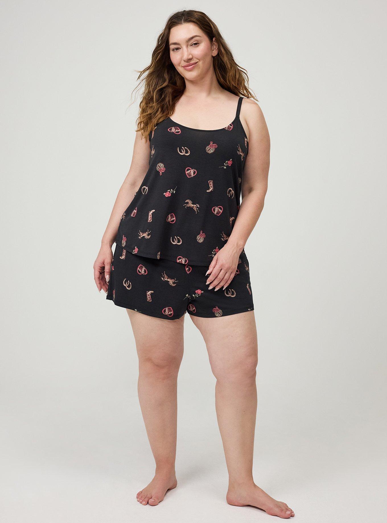 Slinky Jersey Sleep Tank, FRONTIER STRIPE BLACK, alternate