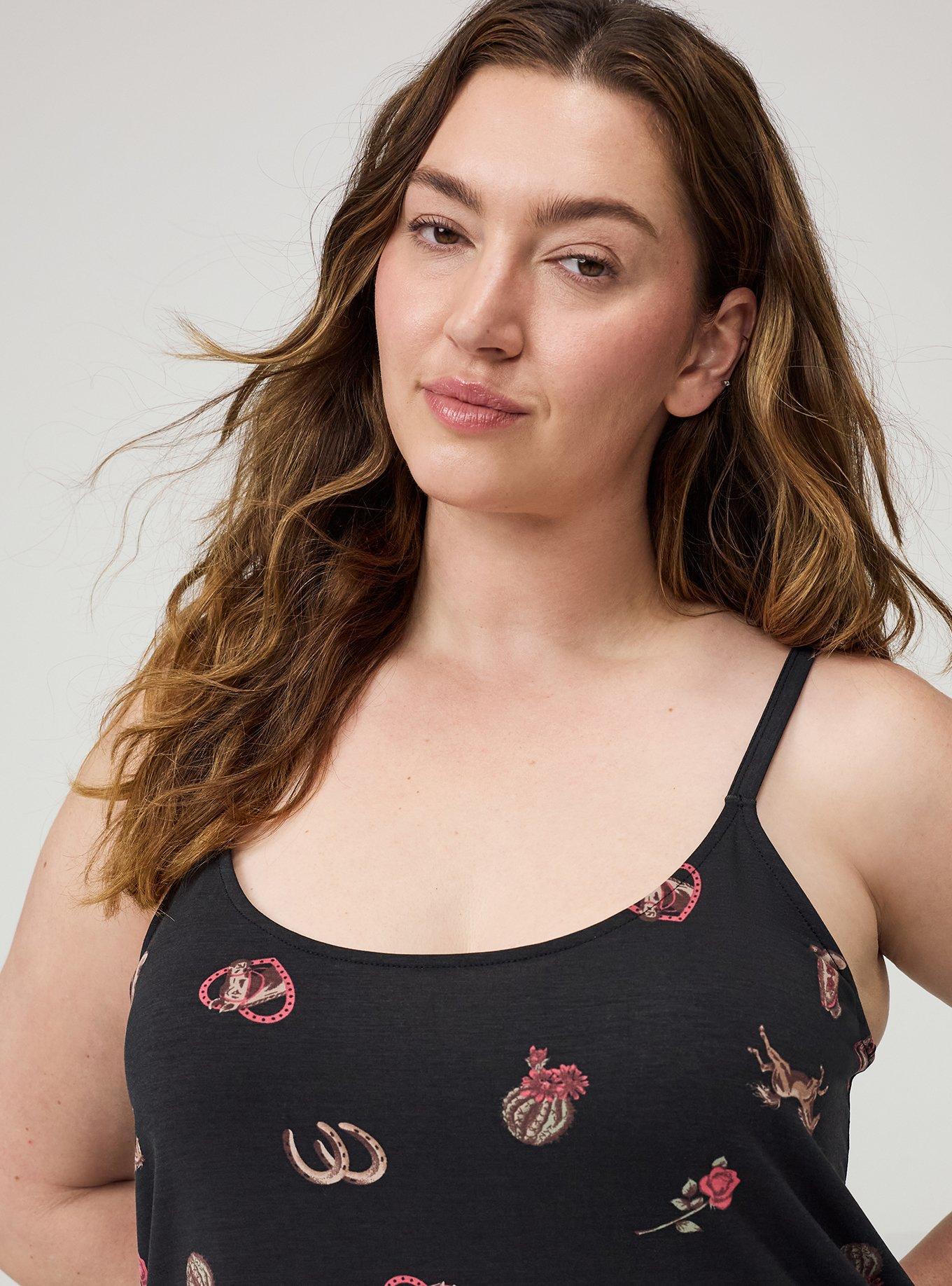 Slinky Jersey Sleep Tank, FRONTIER STRIPE BLACK, alternate