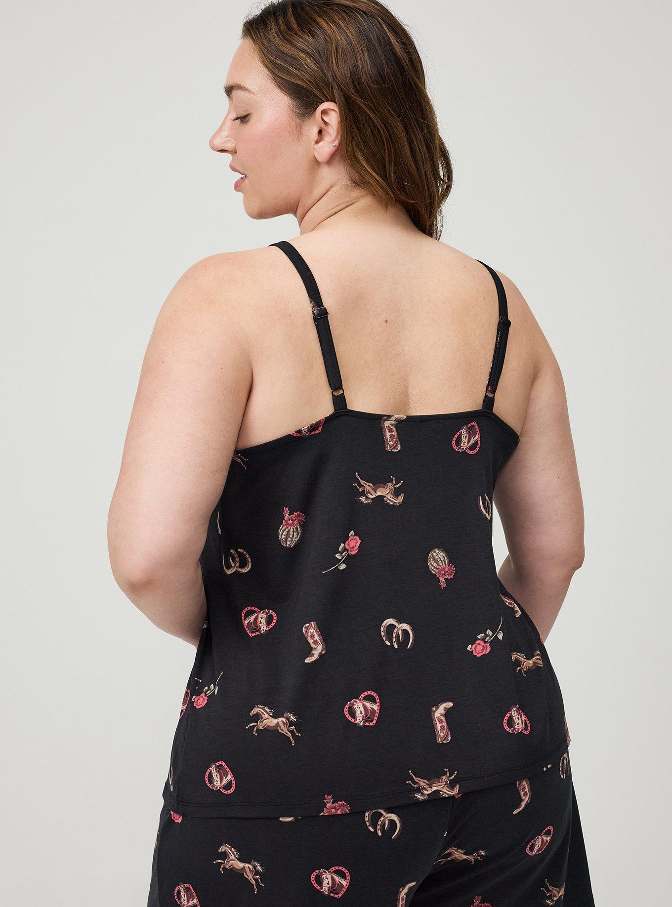 Slinky Jersey Sleep Tank, FRONTIER STRIPE BLACK, alternate
