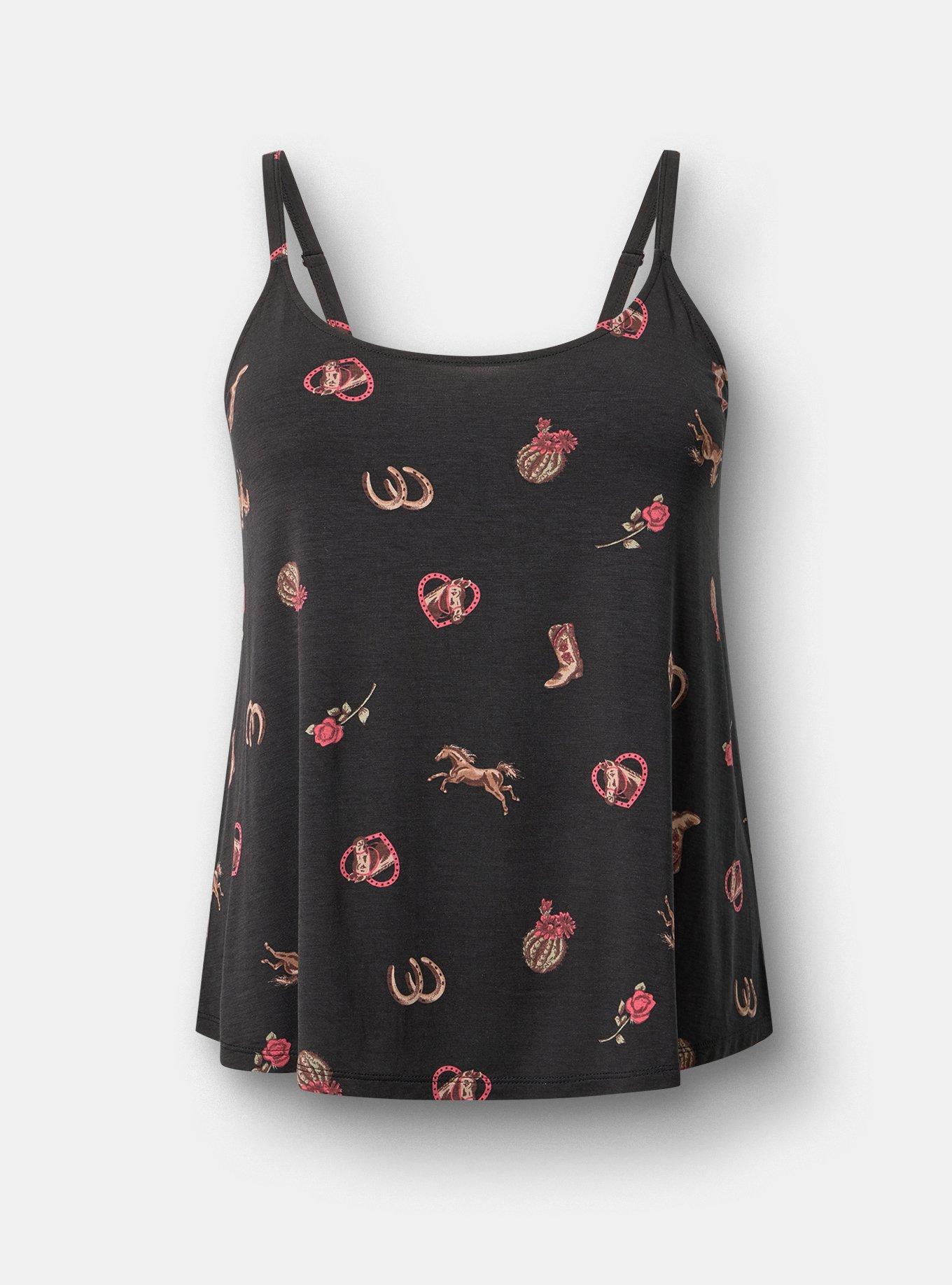 Slinky Jersey Sleep Tank, FRONTIER STRIPE BLACK, hi-res