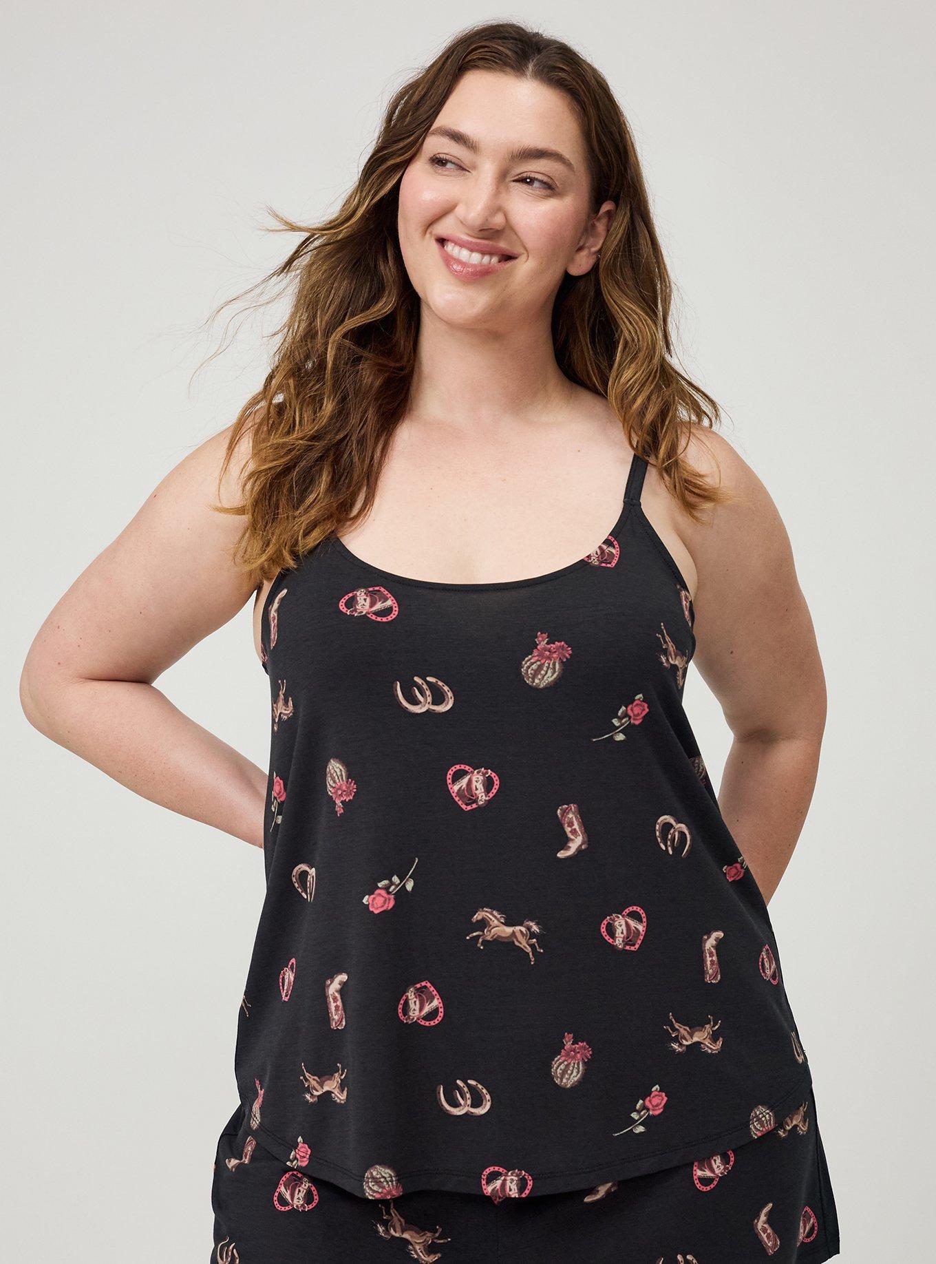 Slinky Jersey Sleep Tank, FRONTIER STRIPE BLACK, hi-res