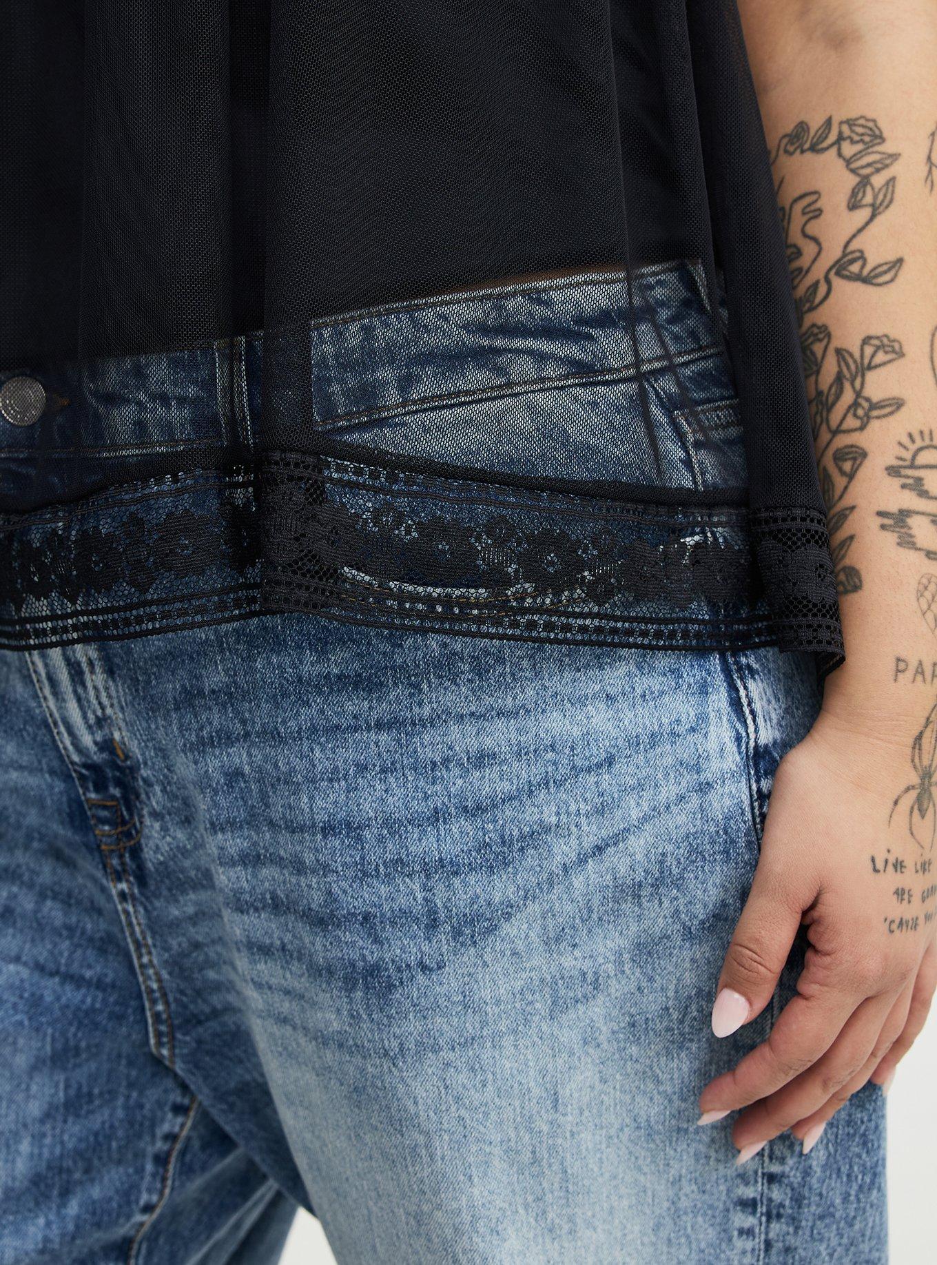 Mesh Lace Top, DEEP BLACK, alternate