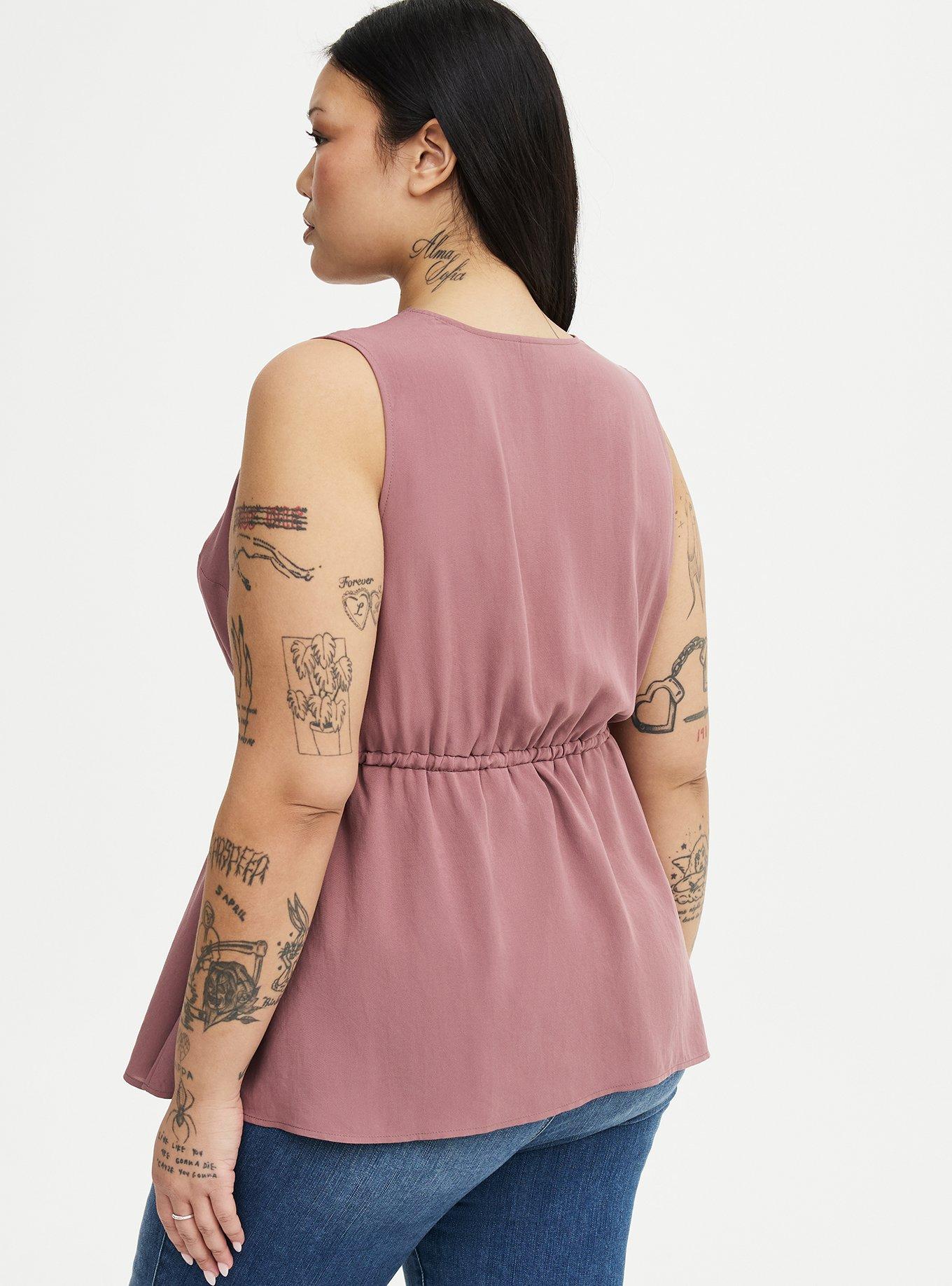 Babydoll Surplice Top, ROSE TAUPE, alternate