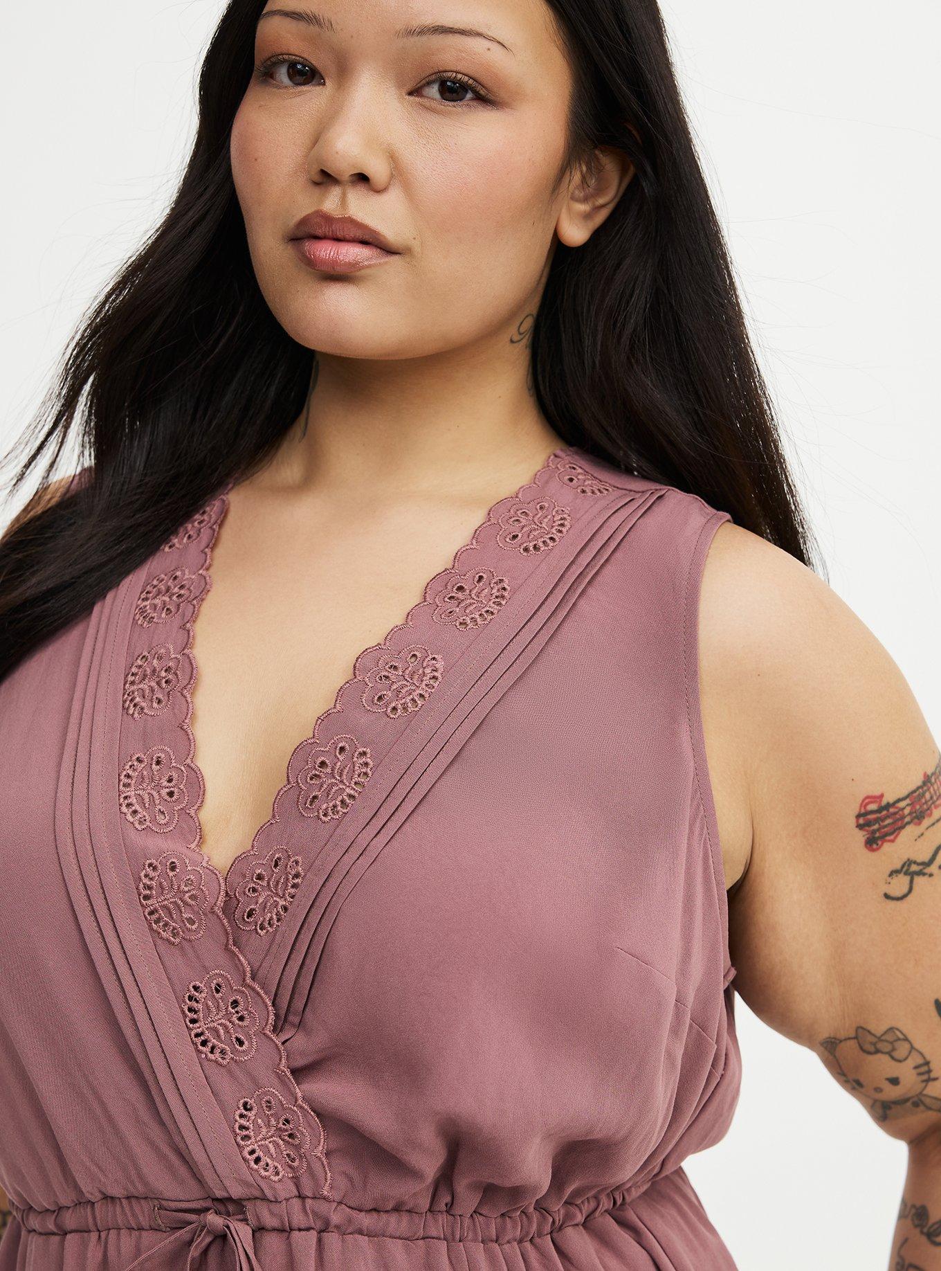 Babydoll Surplice Top, ROSE TAUPE, alternate