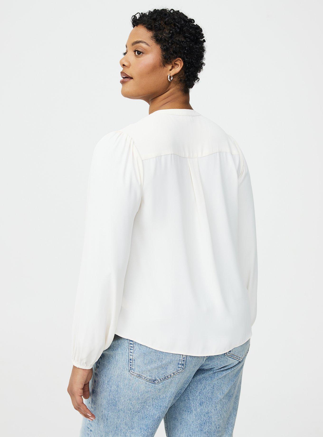 Georgette Lace Trim Blouse, WHISPER WHITE, alternate