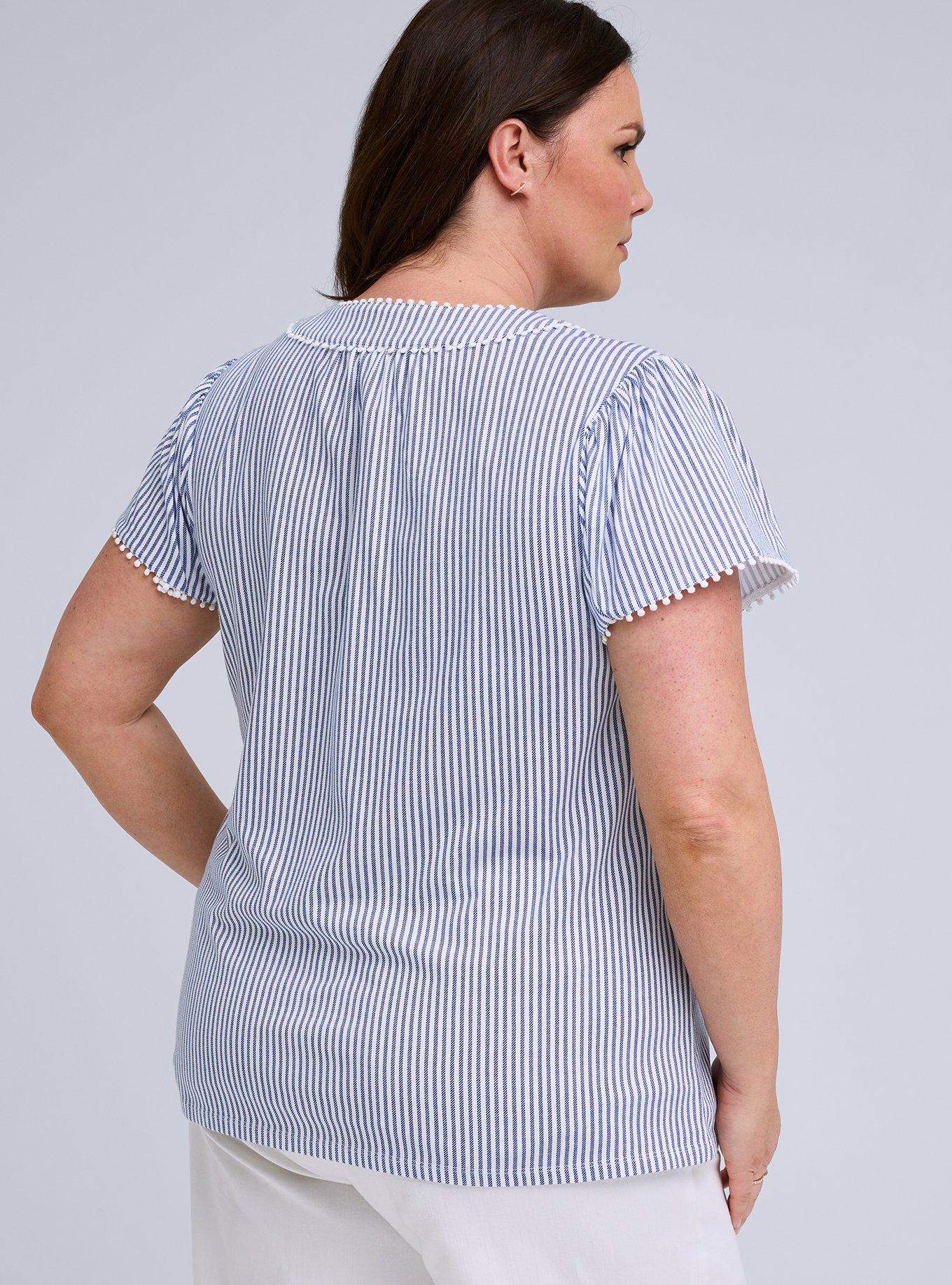 Belle Isle V-Neck Top, SEDONA STRIPE BLUE, alternate