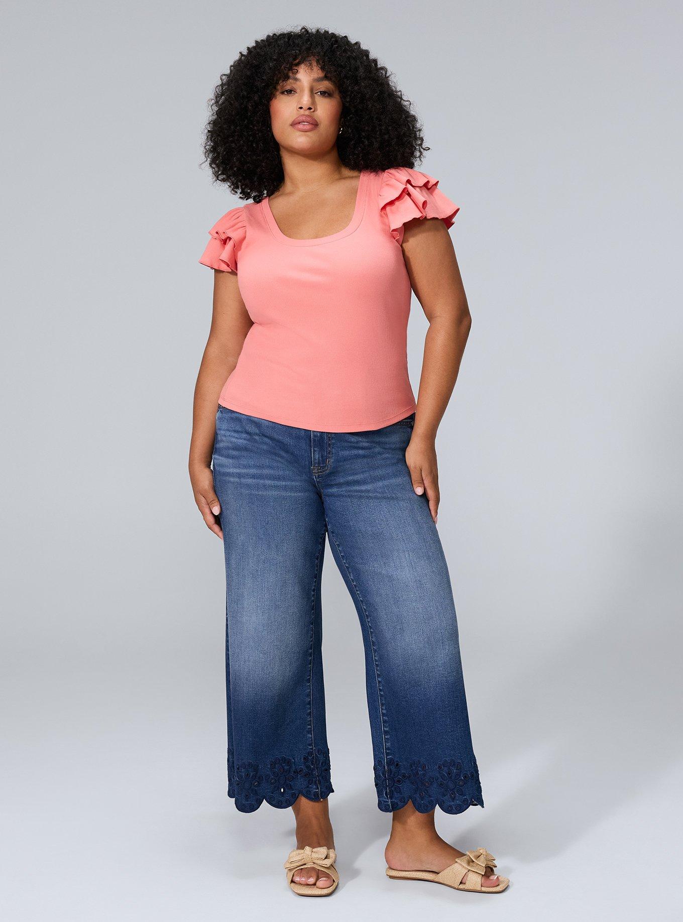 Belle Isle Ruffle Sleeve Knit Top, LANTANA, alternate