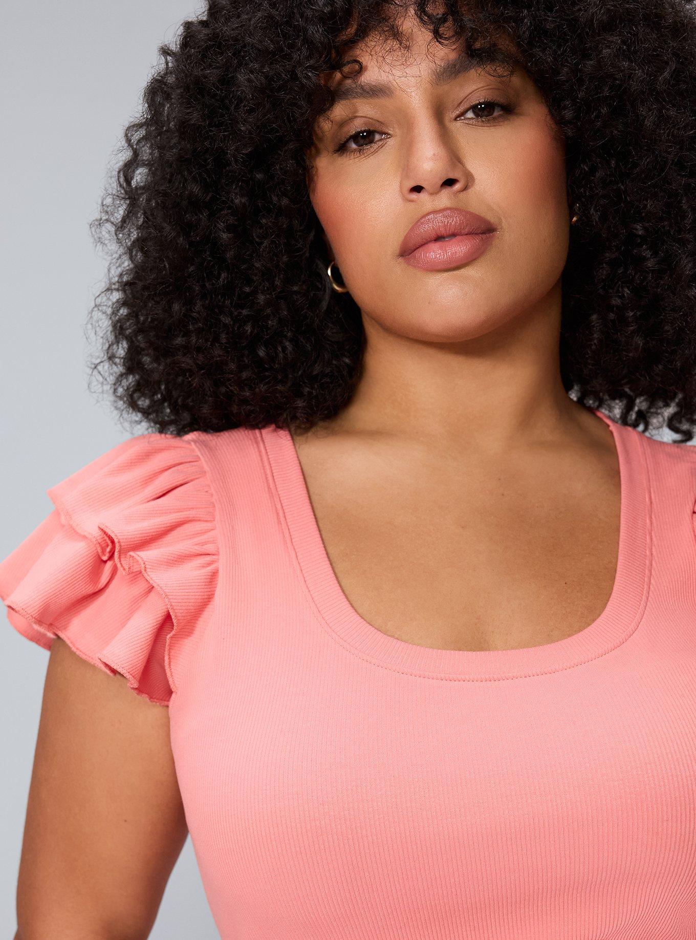 Belle Isle Ruffle Sleeve Knit Top, LANTANA, alternate