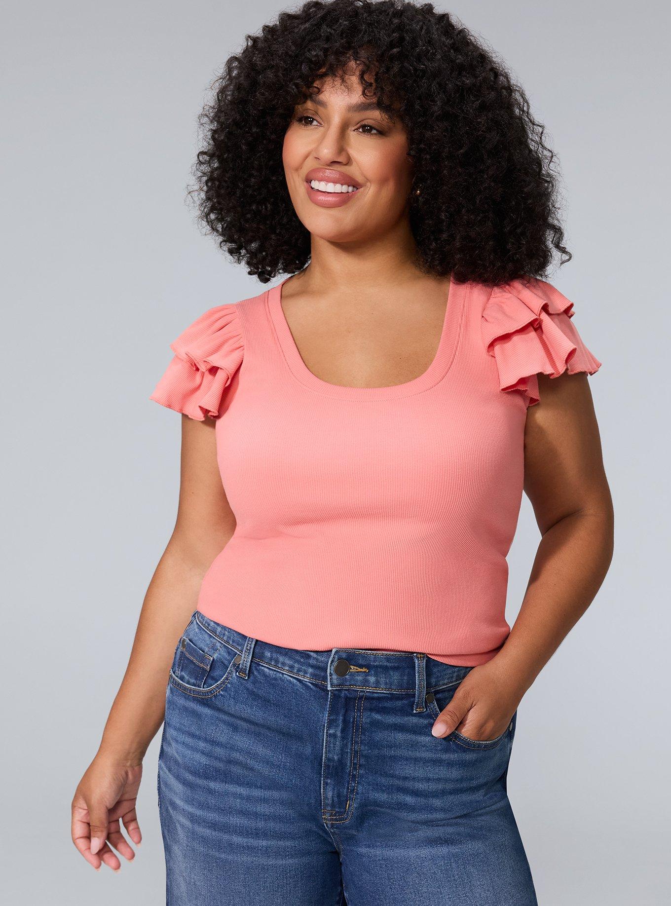 Belle Isle Ruffle Sleeve Knit Top, LANTANA, alternate