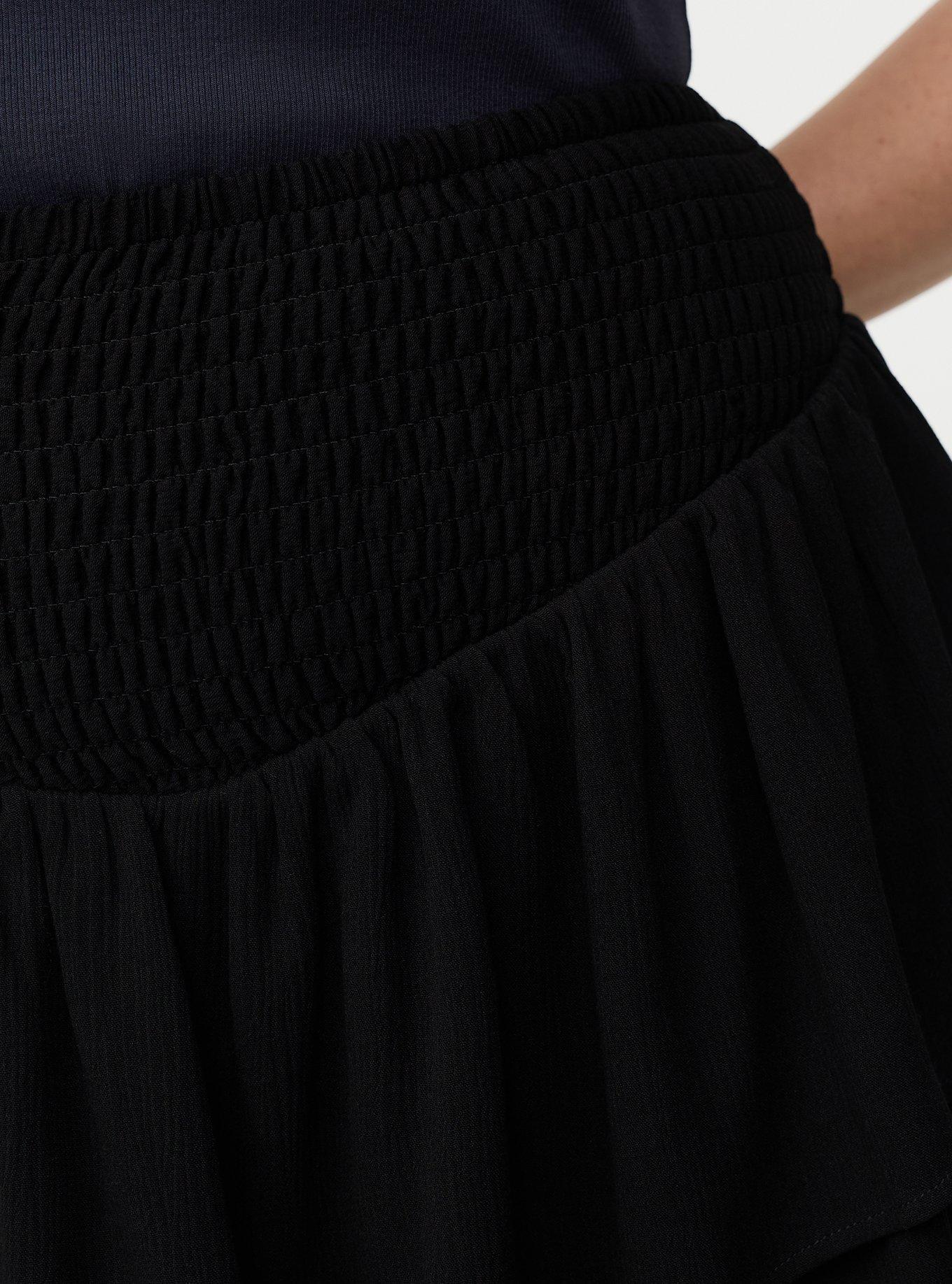 Pull-On Ruffle Skort, DEEP BLACK, alternate