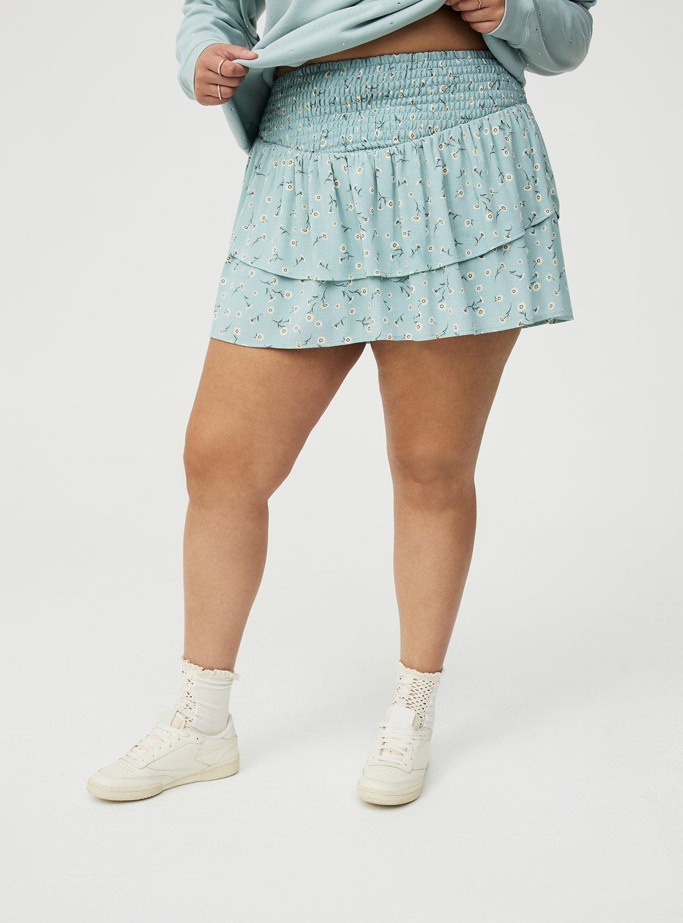 Pull-On Ruffle Skort, DAINTY DAISY FLORAL MINT, alternate