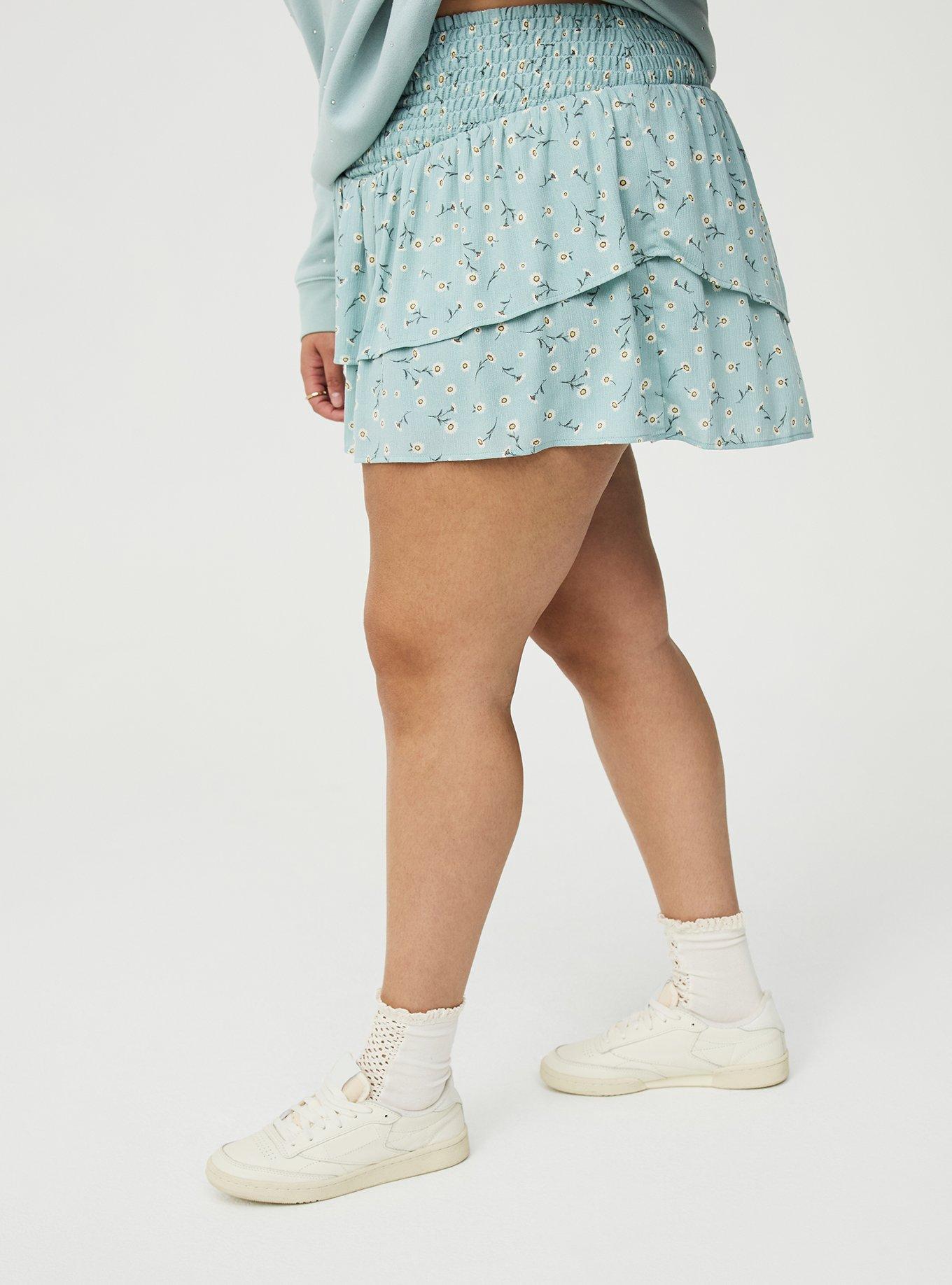 Pull-On Ruffle Skort, DAINTY DAISY FLORAL MINT, alternate