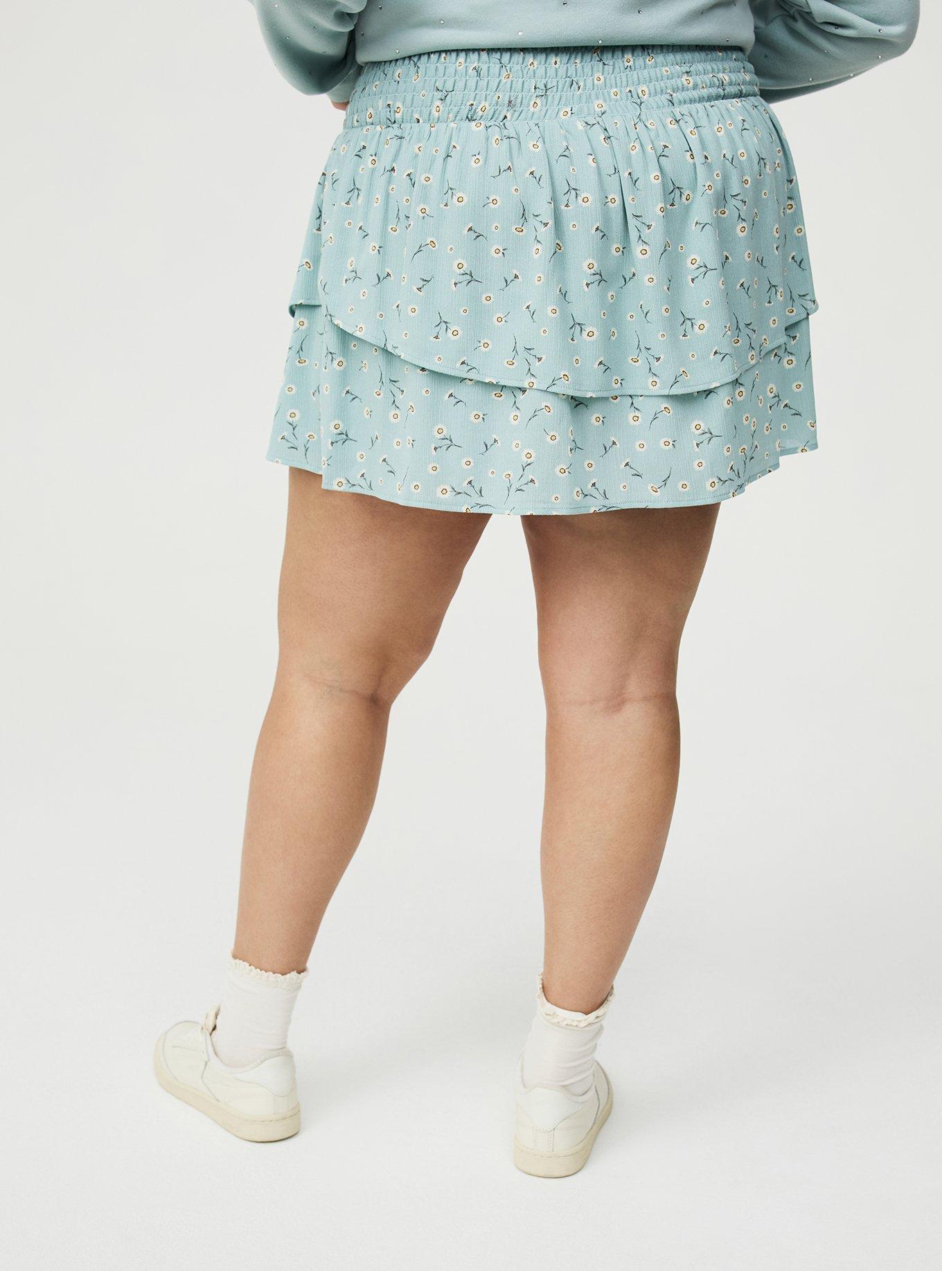Pull-On Ruffle Skort, DAINTY DAISY FLORAL MINT, alternate