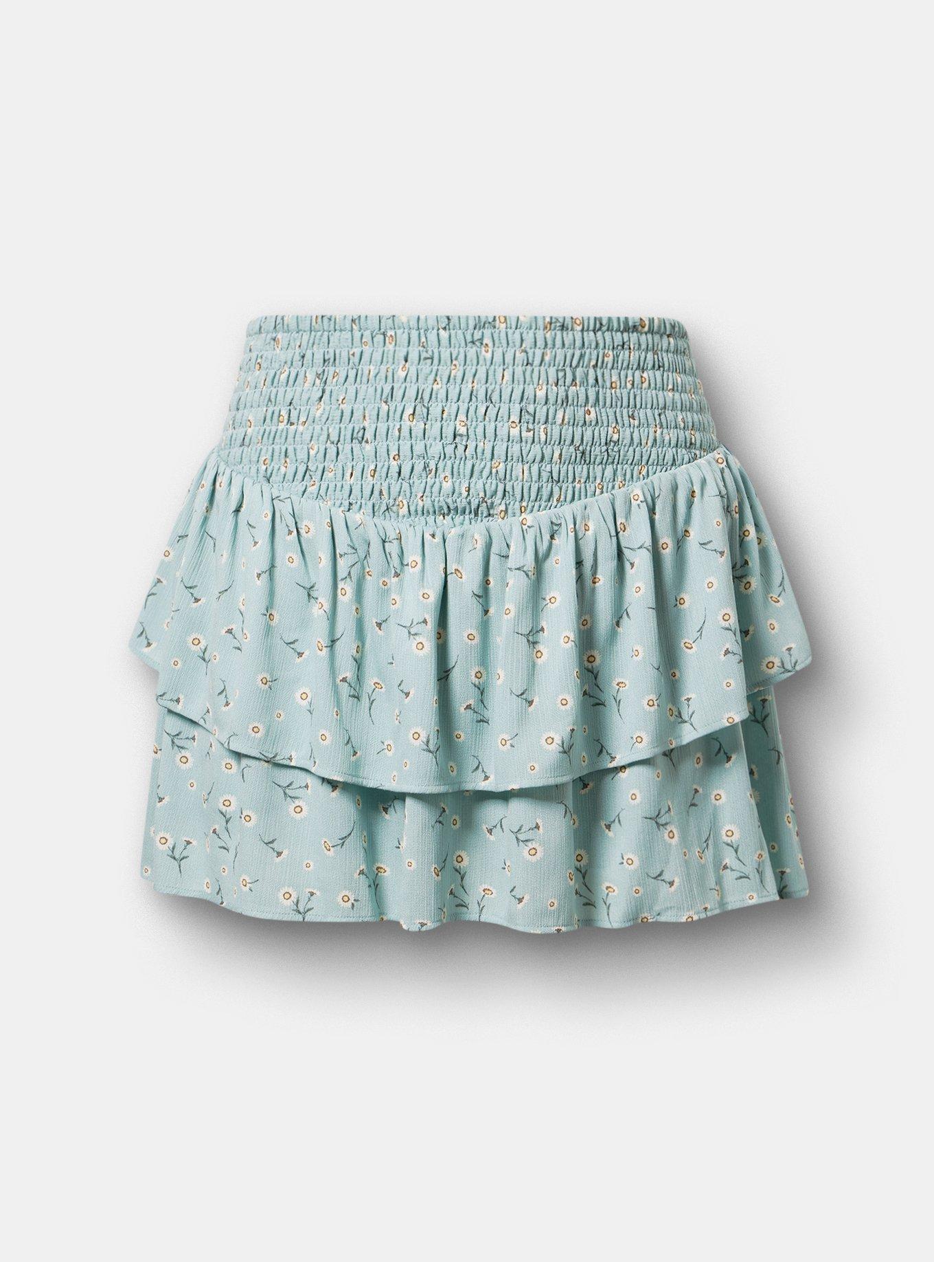 Pull-On Ruffle Skort, DAINTY DAISY FLORAL MINT, hi-res
