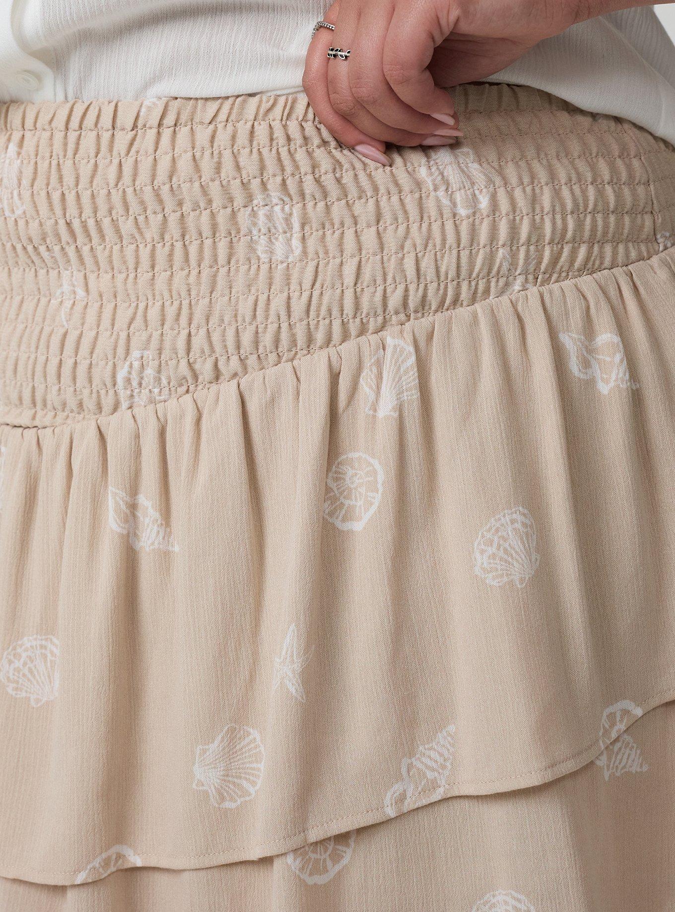 Pull-On High-Rise Ruffle Skort, SOLEI SHELLS TAN, alternate