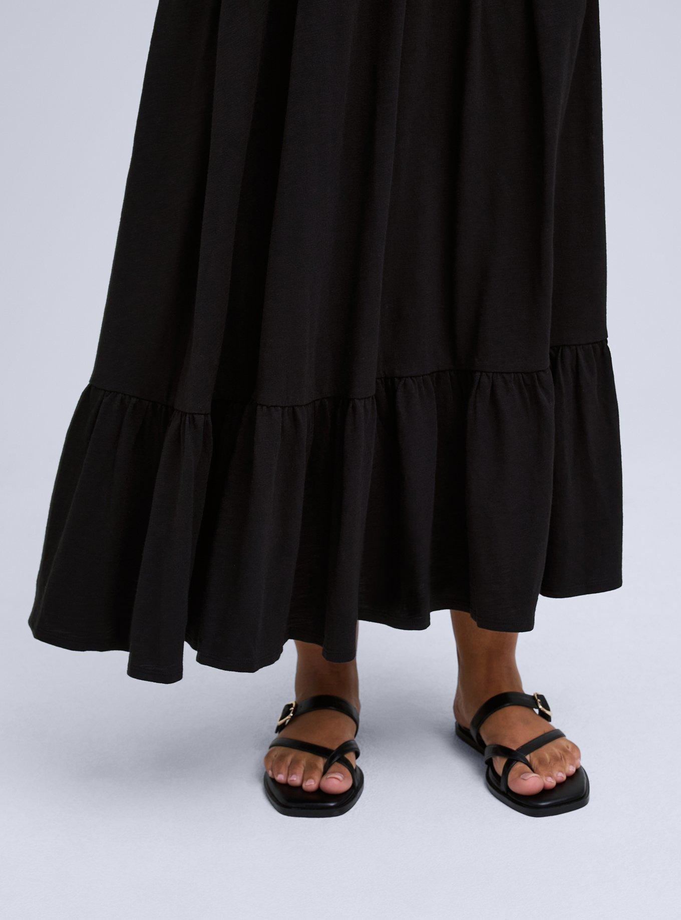 Belle Isle Flutter Sleeve Midi Dress, DEEP BLACK, alternate