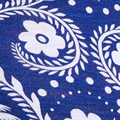 Belle Isle V-Neck Ruffle Sleeve Midi Dress, TROPIC PALM IKAT BLUE, swatch