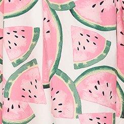 Retro Chic Belted Swing Dress, WATERMELON LAYER WHITE, swatch