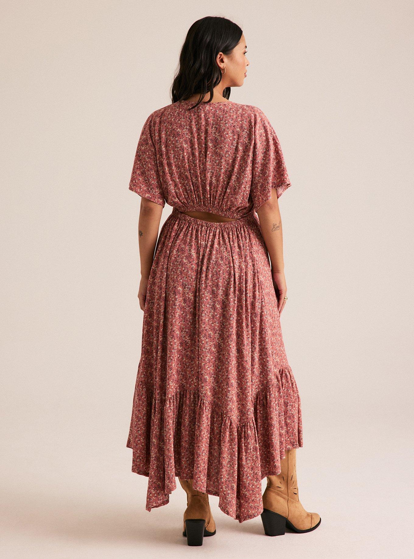 Festi Hanky Hem Maxi Dress, NICOLE DITSY FLORAL PINK, alternate