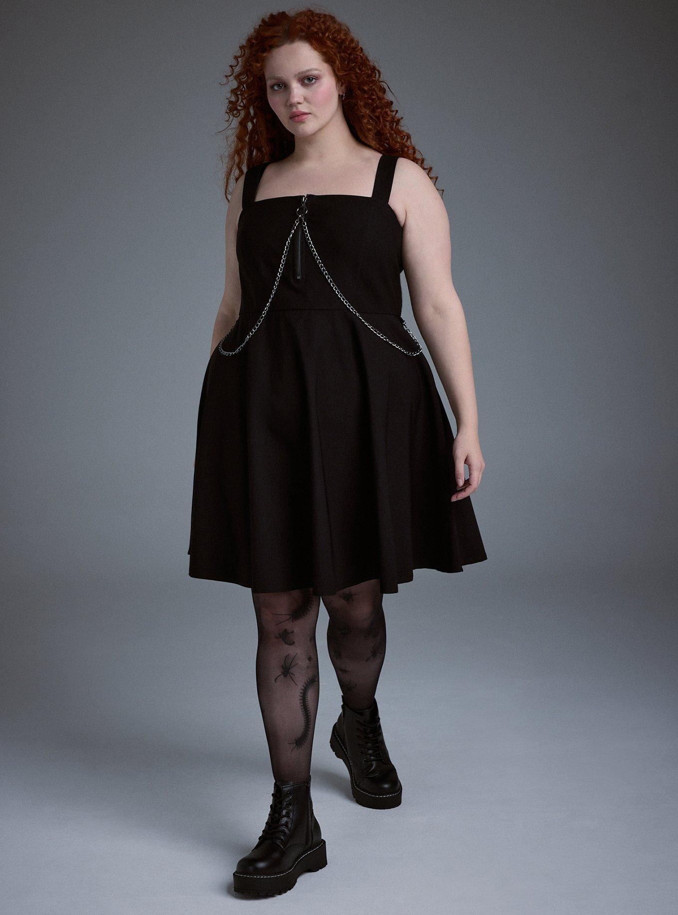 Nightfall Chain Mini Dress, DEEP BLACK, alternate