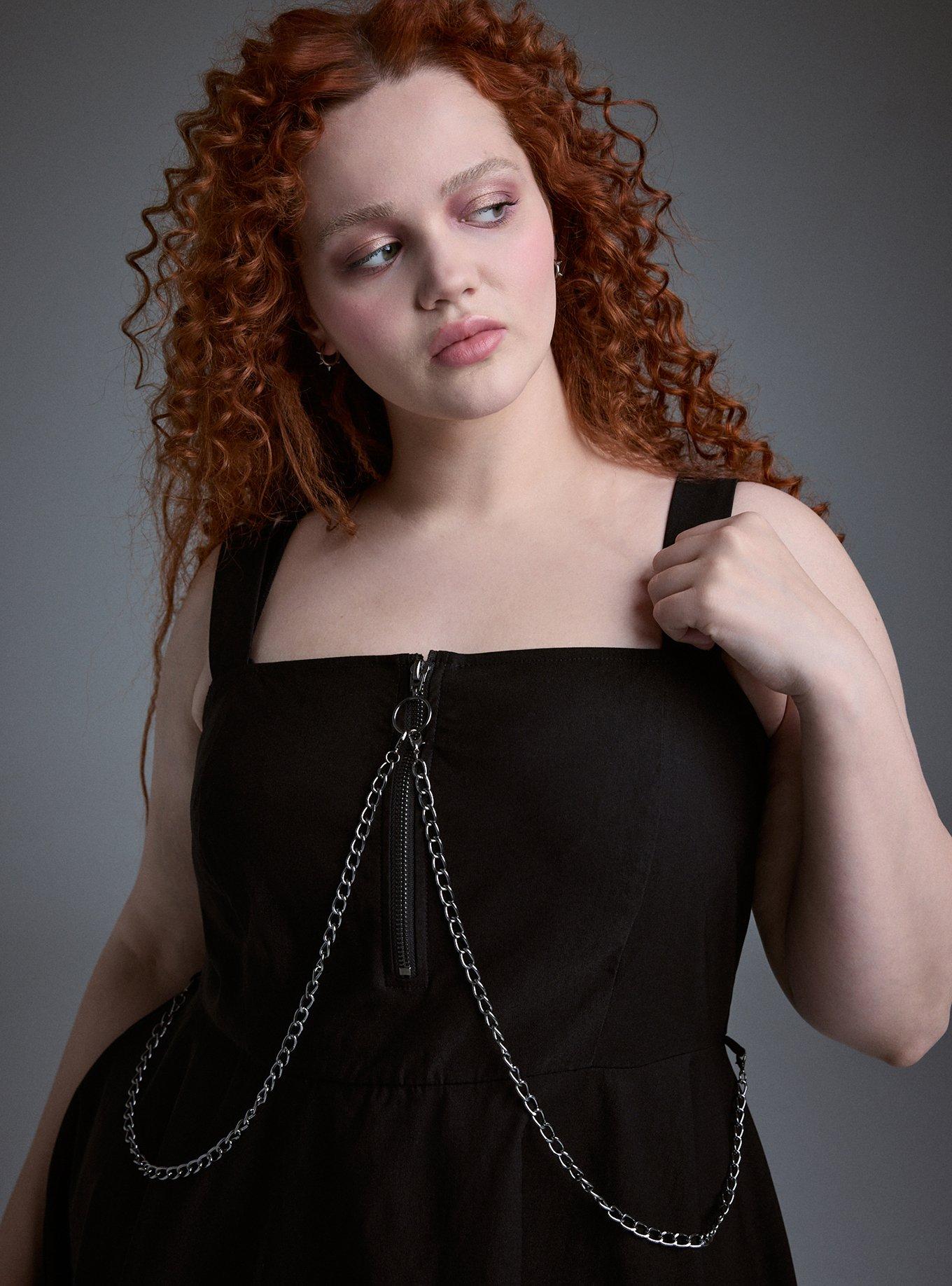 Nightfall Chain Mini Dress, DEEP BLACK, alternate