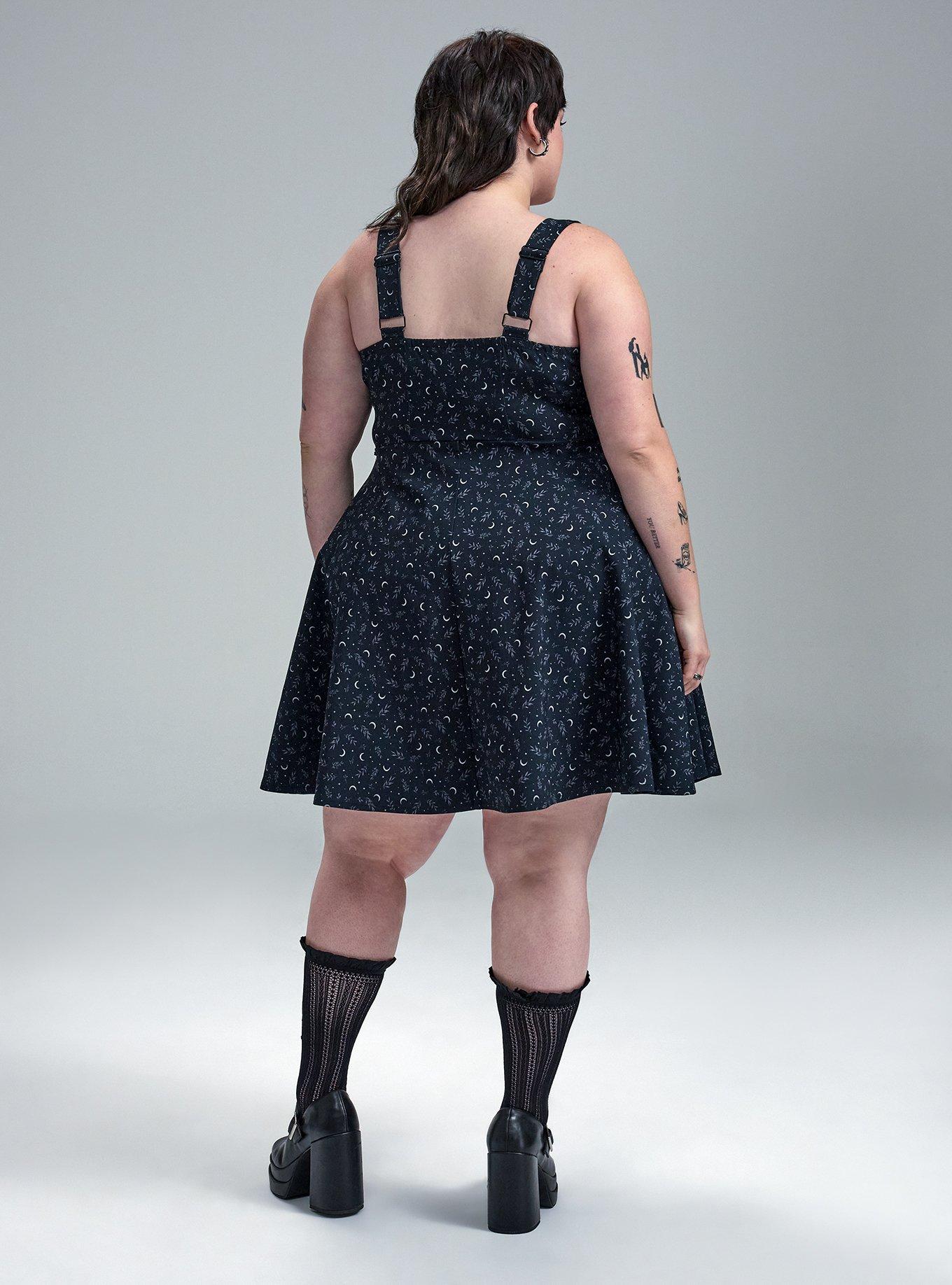 Nightfall Chain Mini Dress, LOWLIGHT LEAVES BLACK, alternate