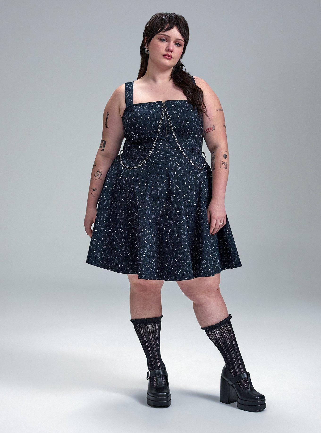 Nightfall Chain Mini Dress, LOWLIGHT LEAVES BLACK, alternate