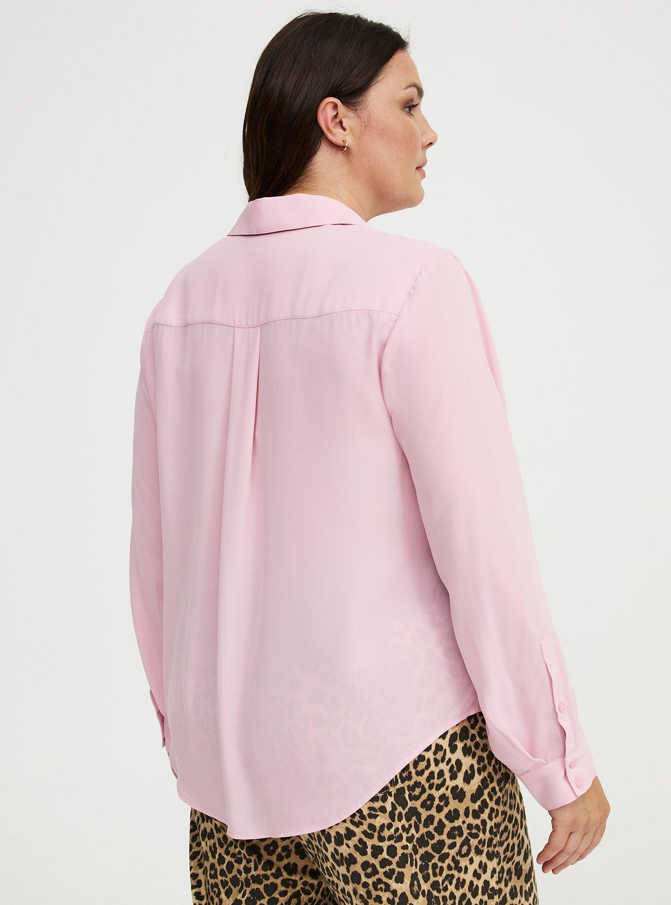 Georgette Oversized Button Down Shirt, BLEACHED MAUVE, alternate