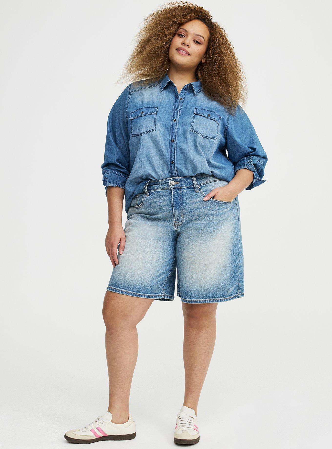 Baggy Mid-Rise Denim Jort, DIRTY MARTINI, alternate