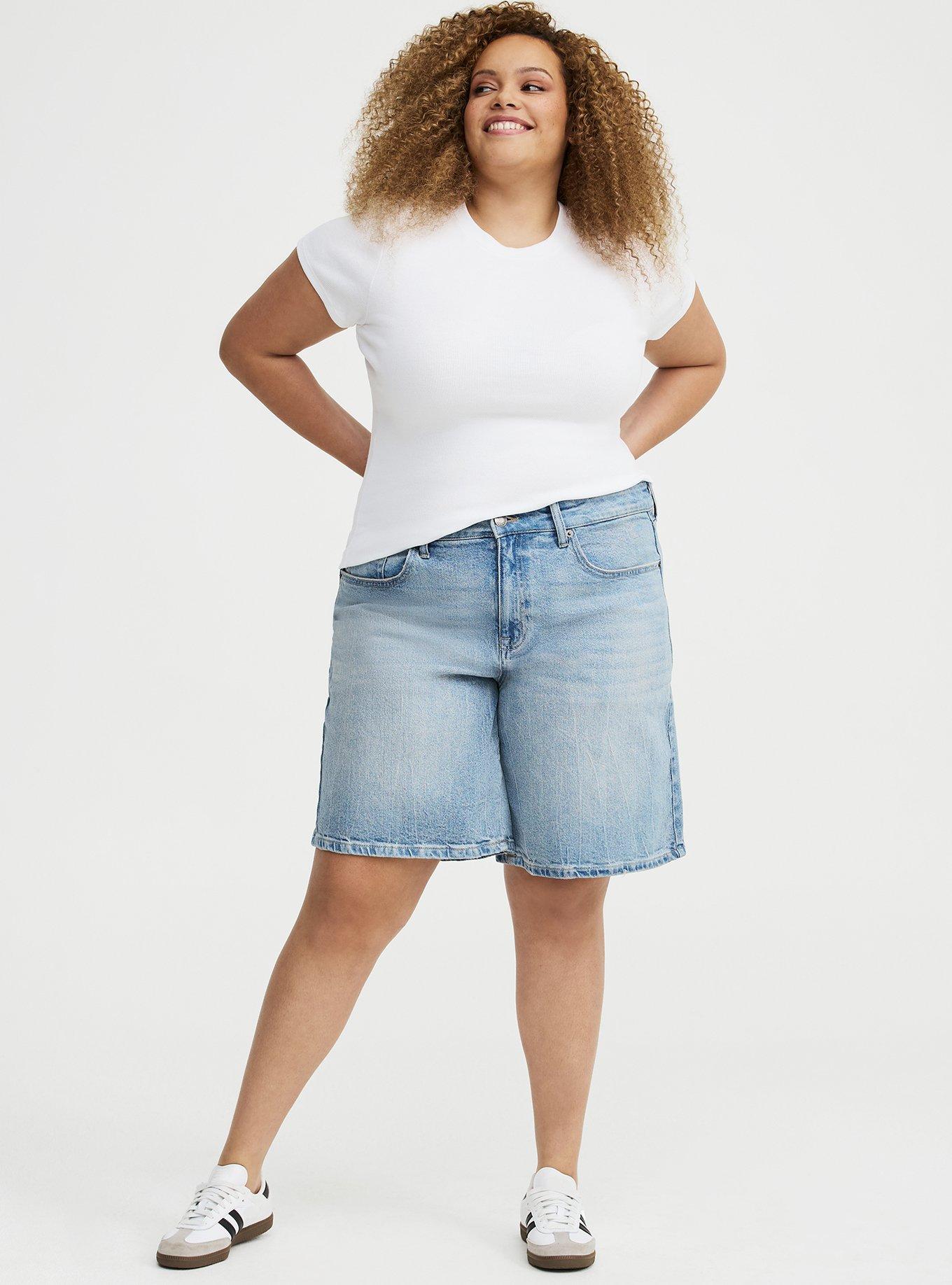 Baggy Mid-Rise Denim Jort, HOT TODDY, hi-res