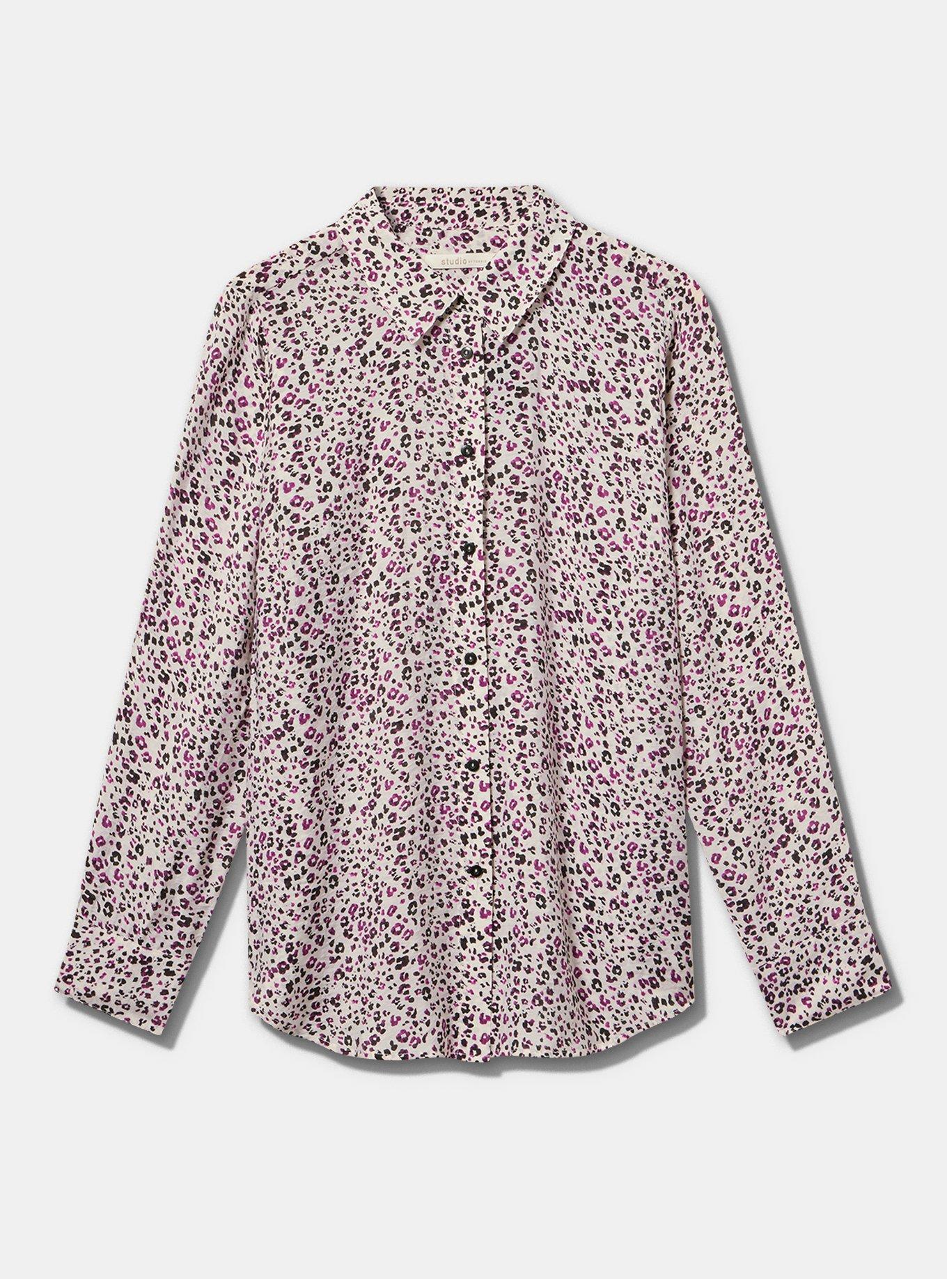 Studio Challis Classic Shirt, WISH UPON A LEOPARD PINK, flat