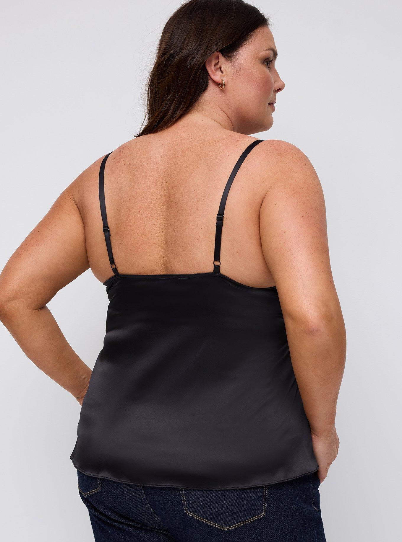 Studio Satin & Lace Camisole, DEEP BLACK, alternate