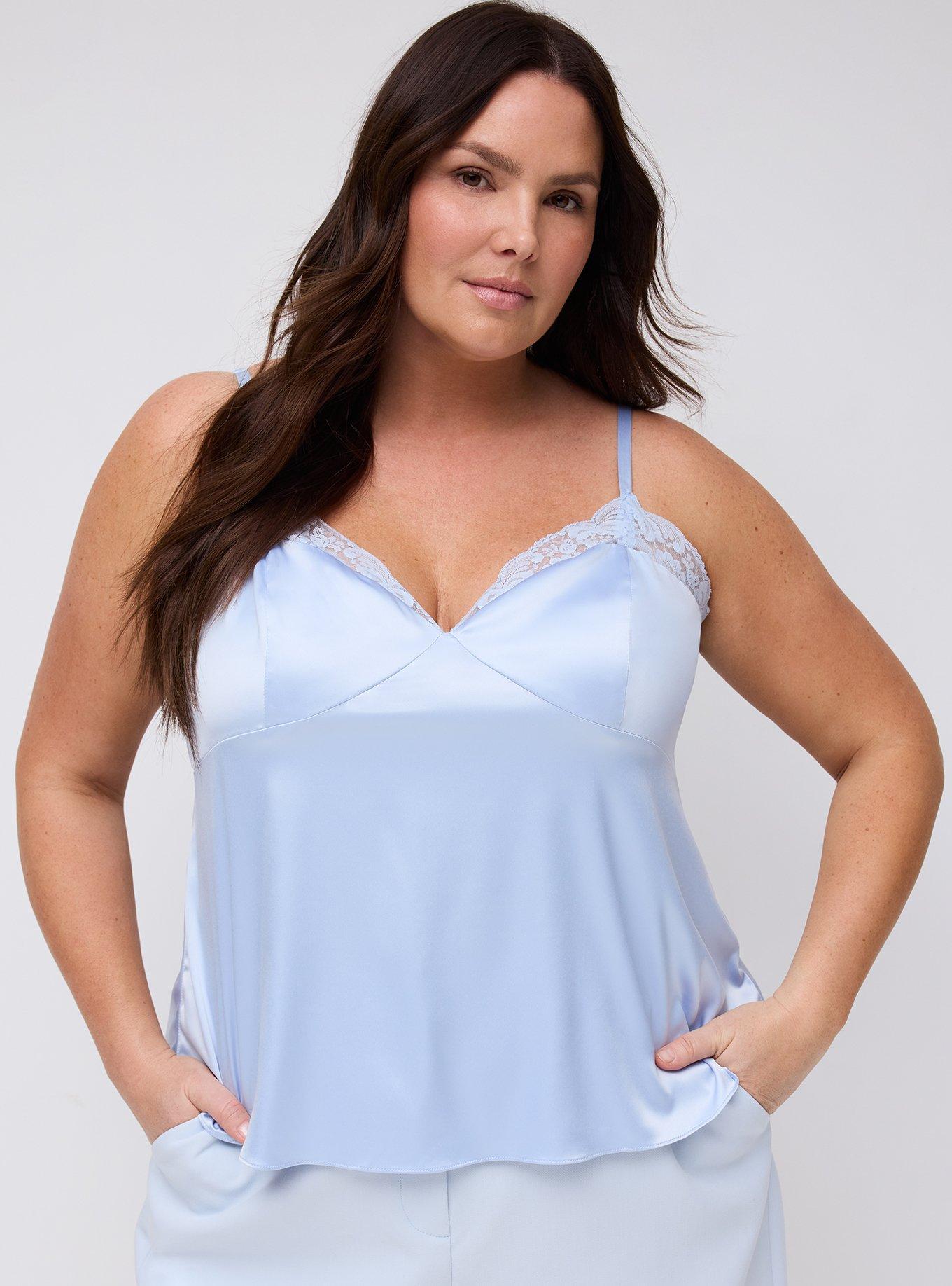 Studio Satin & Lace Camisole, HEATHER, hi-res