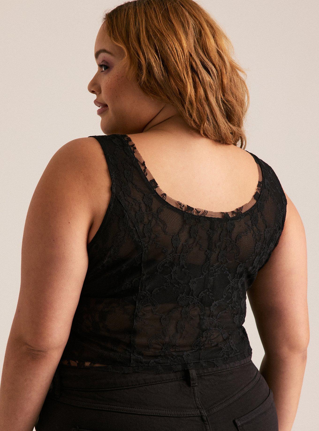 Festi Lace Corset Top, DEEP BLACK, alternate