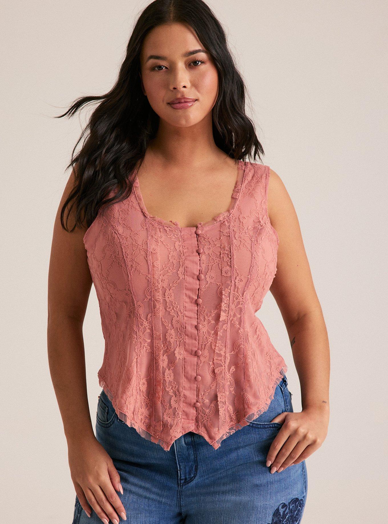 Festi Lace Corset Top, OLD ROSE, alternate