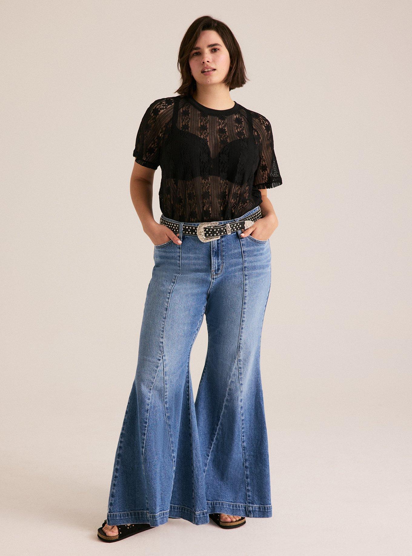 Festi Lace Crew Tee, DEEP BLACK, alternate