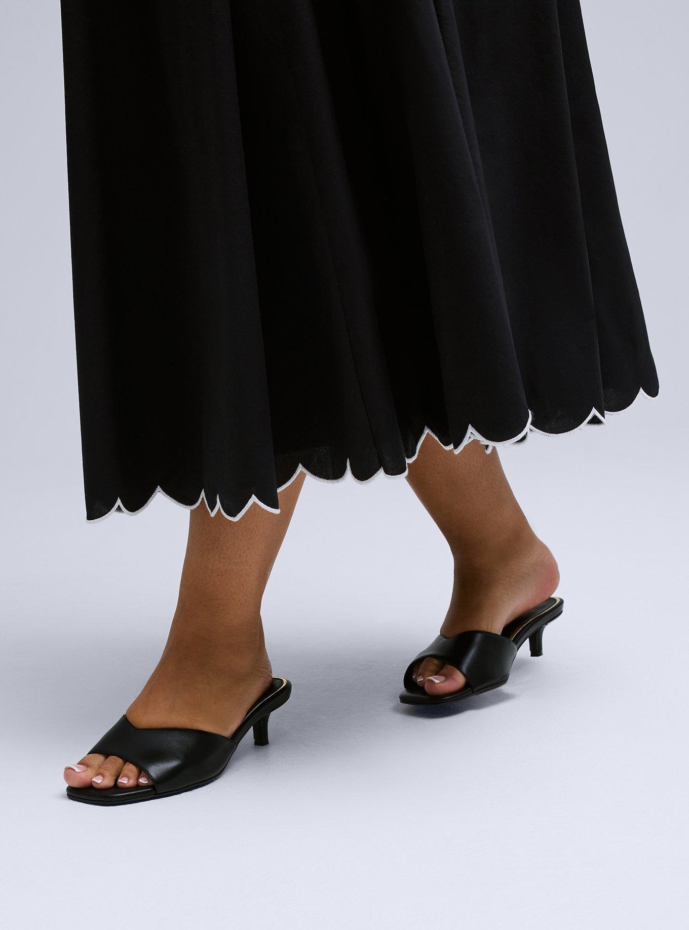 Belle Isle Scalloped Edge Midi Skirt, DEEP BLACK, alternate