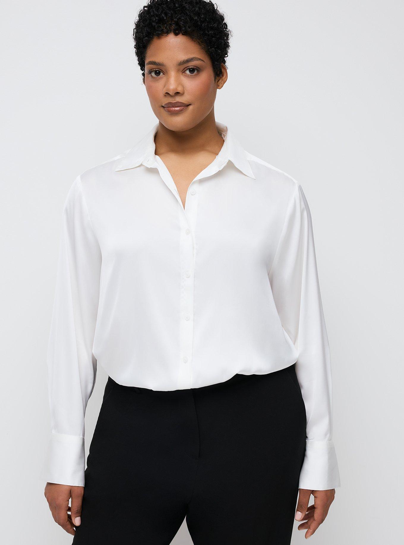 Studio Collared Button-Down Bodysuit, BLANC DE BLANC, alternate