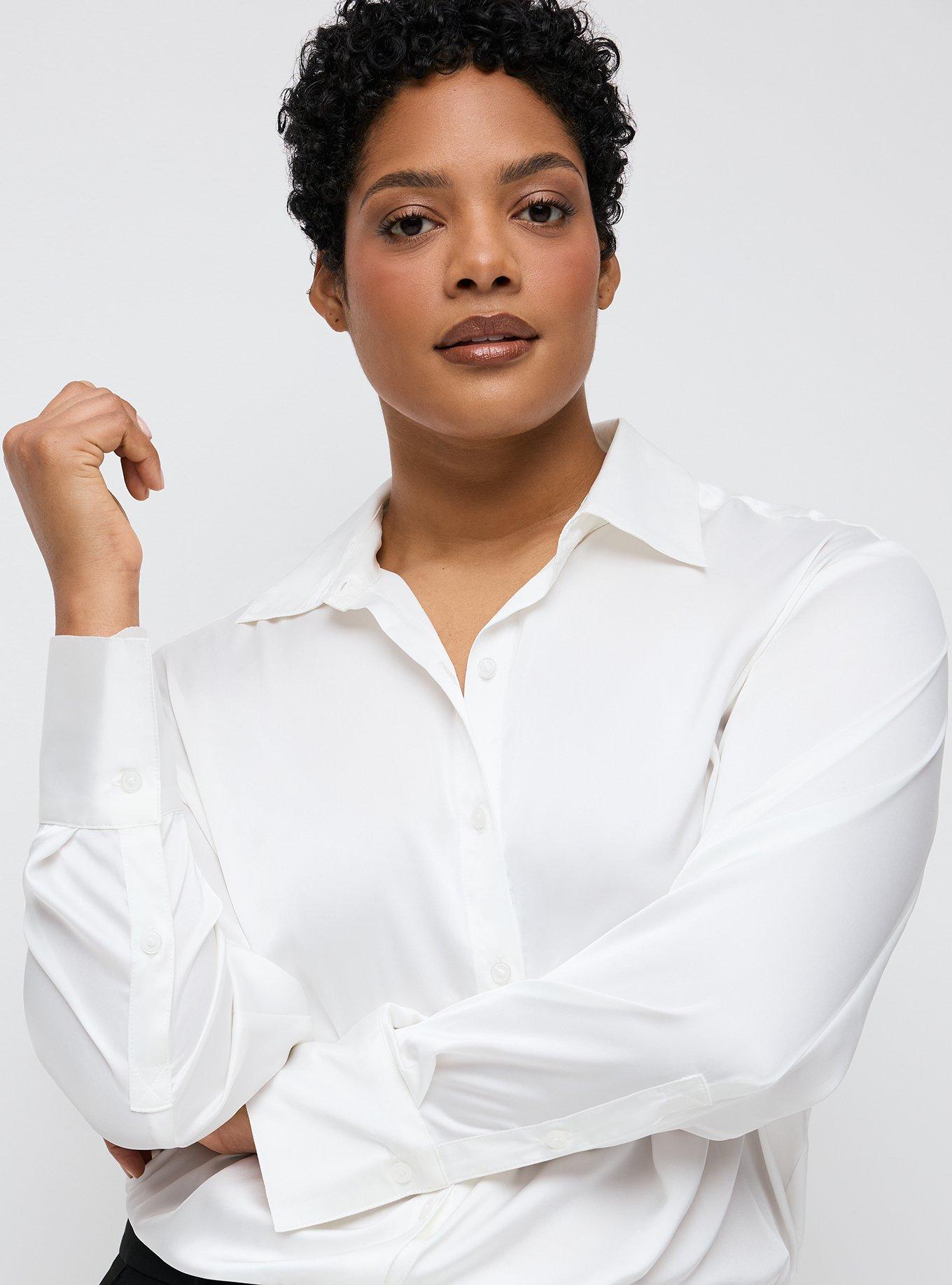 Studio Collared Button-Down Bodysuit, BLANC DE BLANC, alternate