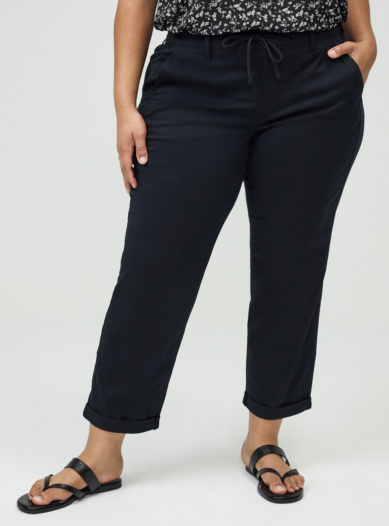 Weekend Mid-Rise Twill Straight Pant, DEEP BLACK, alternate