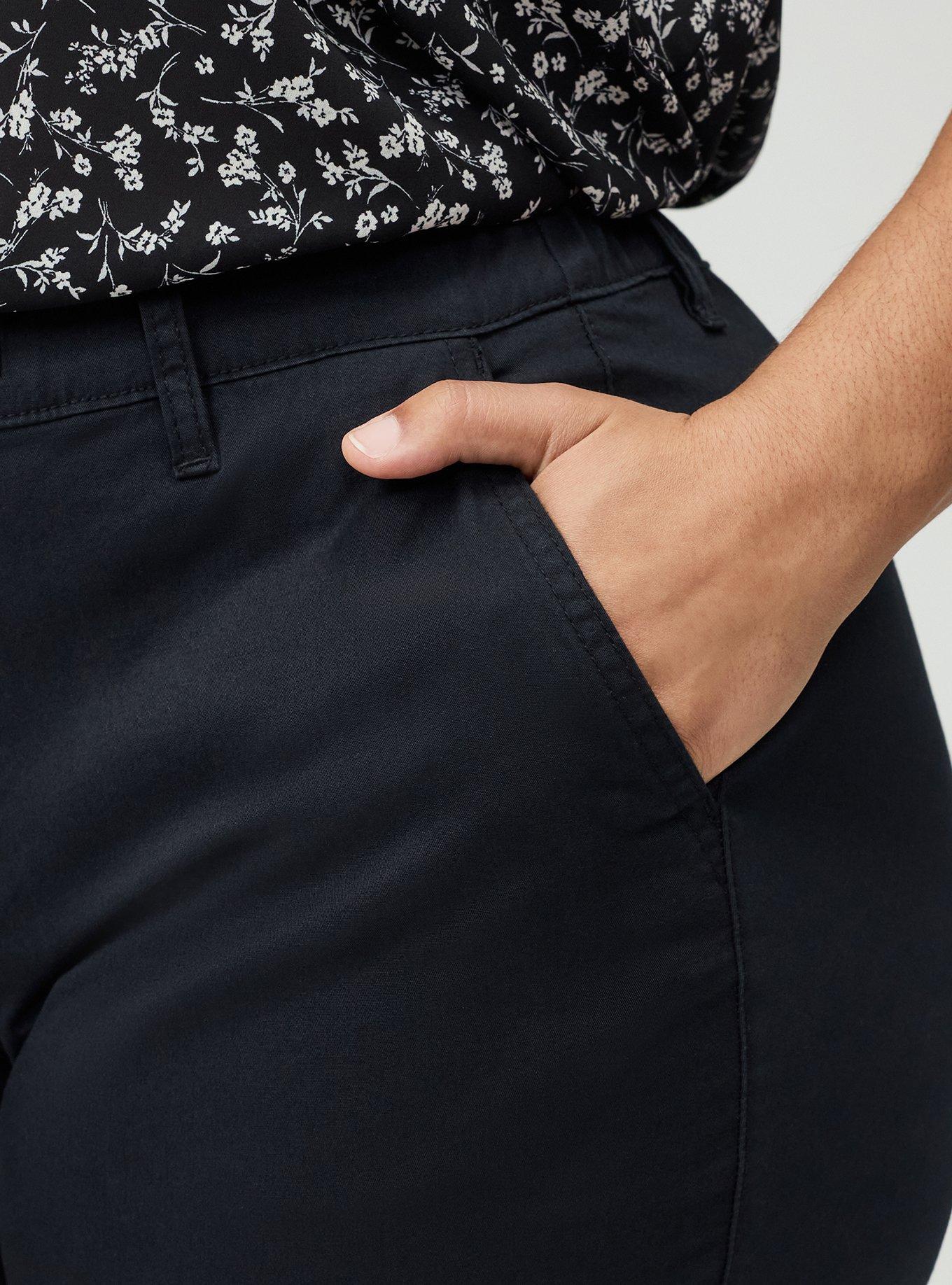 Weekend Mid-Rise Twill Straight Pant, DEEP BLACK, alternate