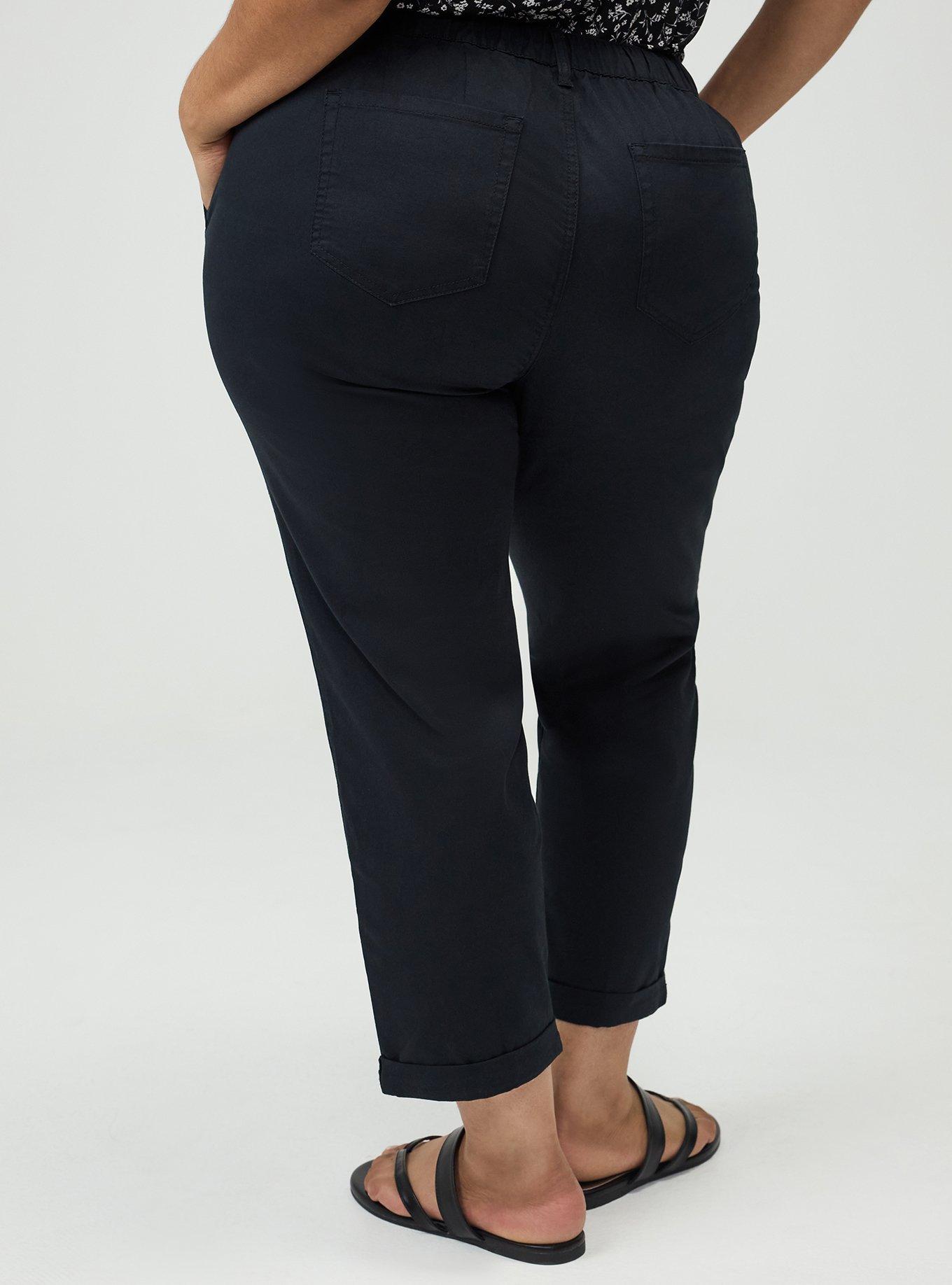 Weekend Mid-Rise Twill Straight Pant, DEEP BLACK, alternate