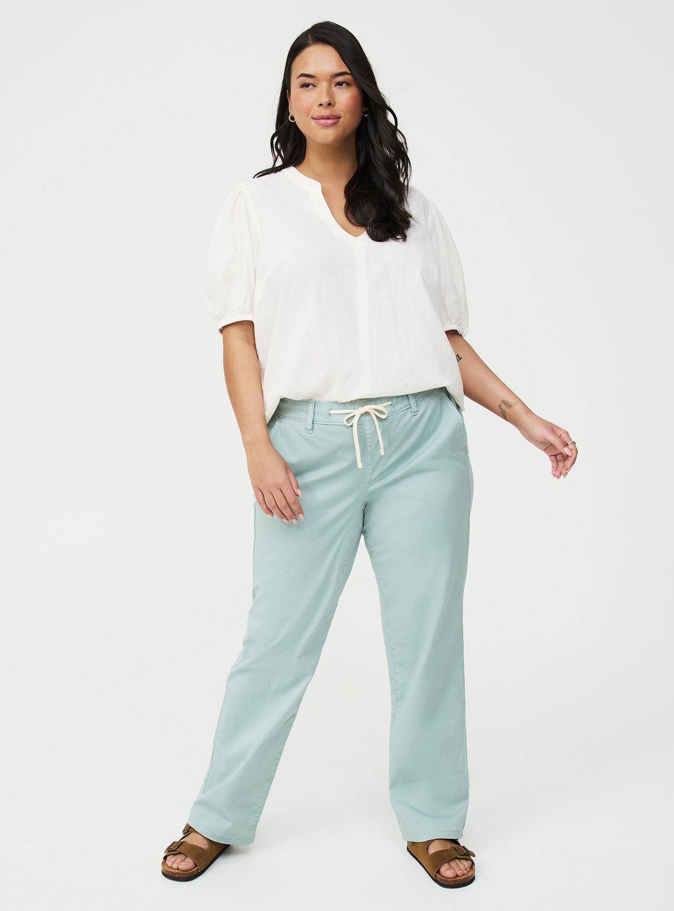 Weekend Mid-Rise Twill Straight Pant, GRAY MIST, hi-res