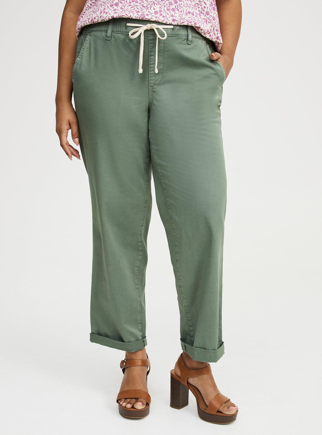 Weekend Mid-Rise Twill Straight Pant, AGAVE GREEN, alternate