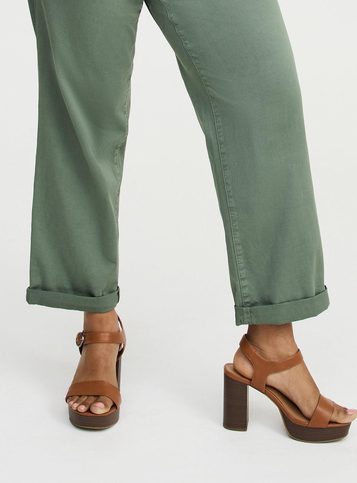 Weekend Mid-Rise Twill Straight Pant, AGAVE GREEN, alternate