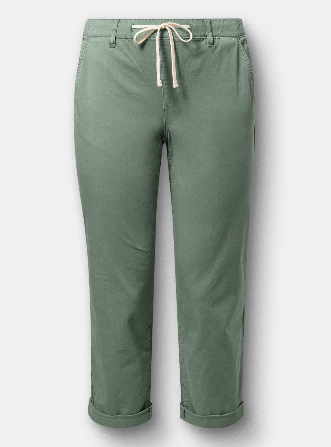 Weekend Mid-Rise Twill Straight Pant, AGAVE GREEN, hi-res